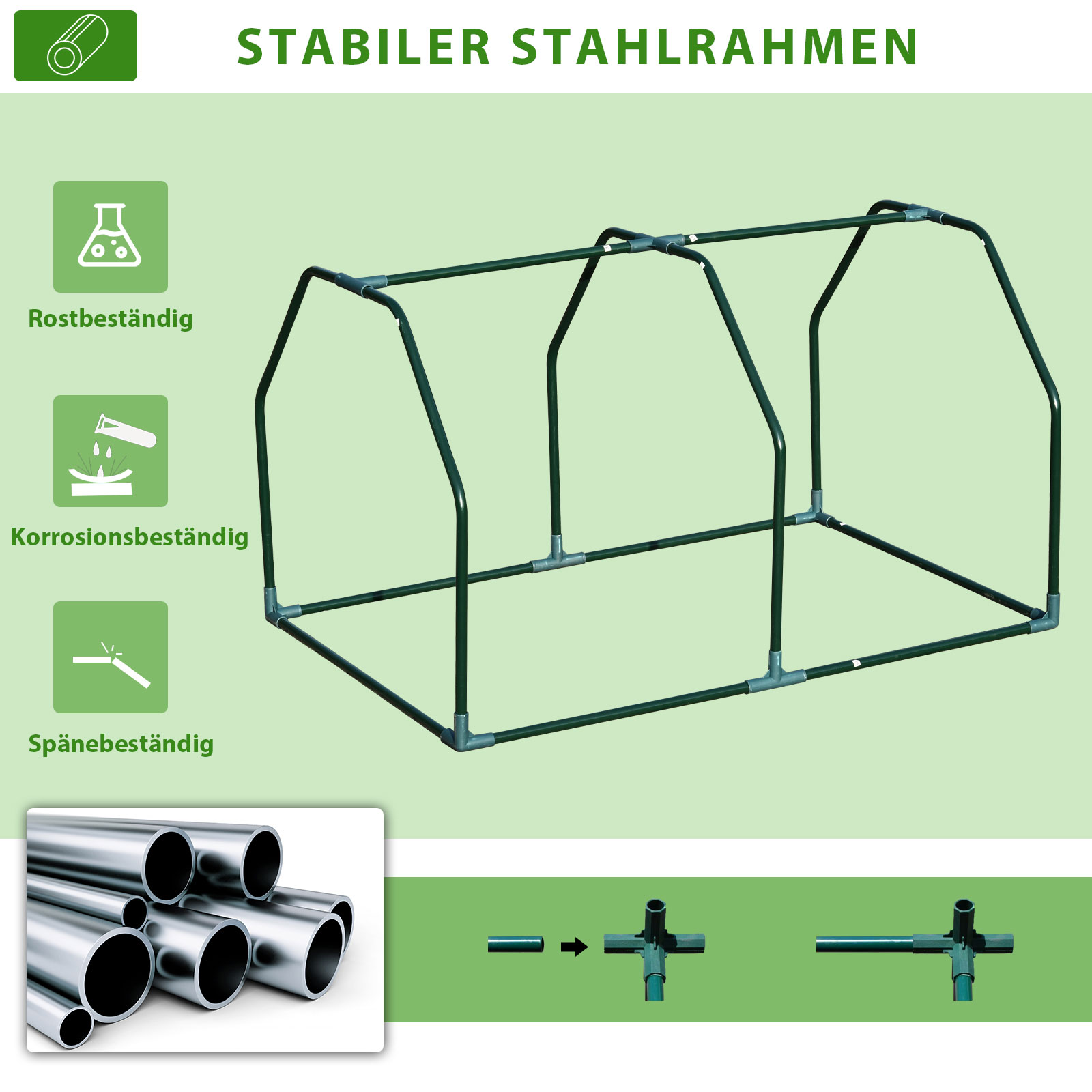 Minikasvuhoone, ilmastikukindel, kergesti transporditav, 99 cm x 71 cm x 60 cm, tunnelkast, roheline