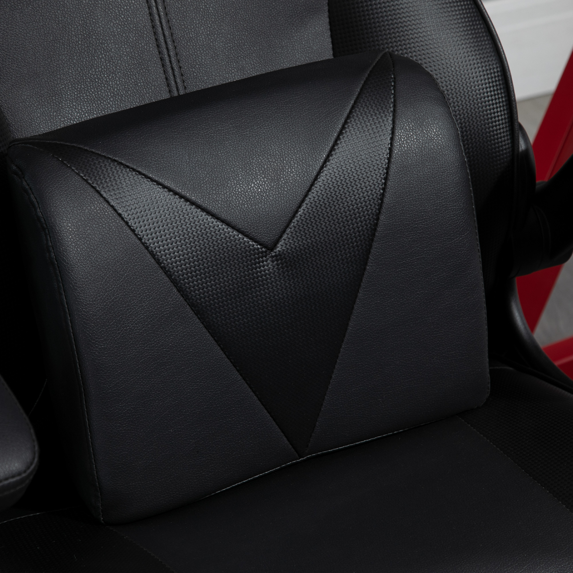 Vinsetto Video Game Chair with Lumbar Support, Racing Style Home Office Chair, Computer Chair with Swivel Base, Flip-up Armrest and Headrest, Black 9