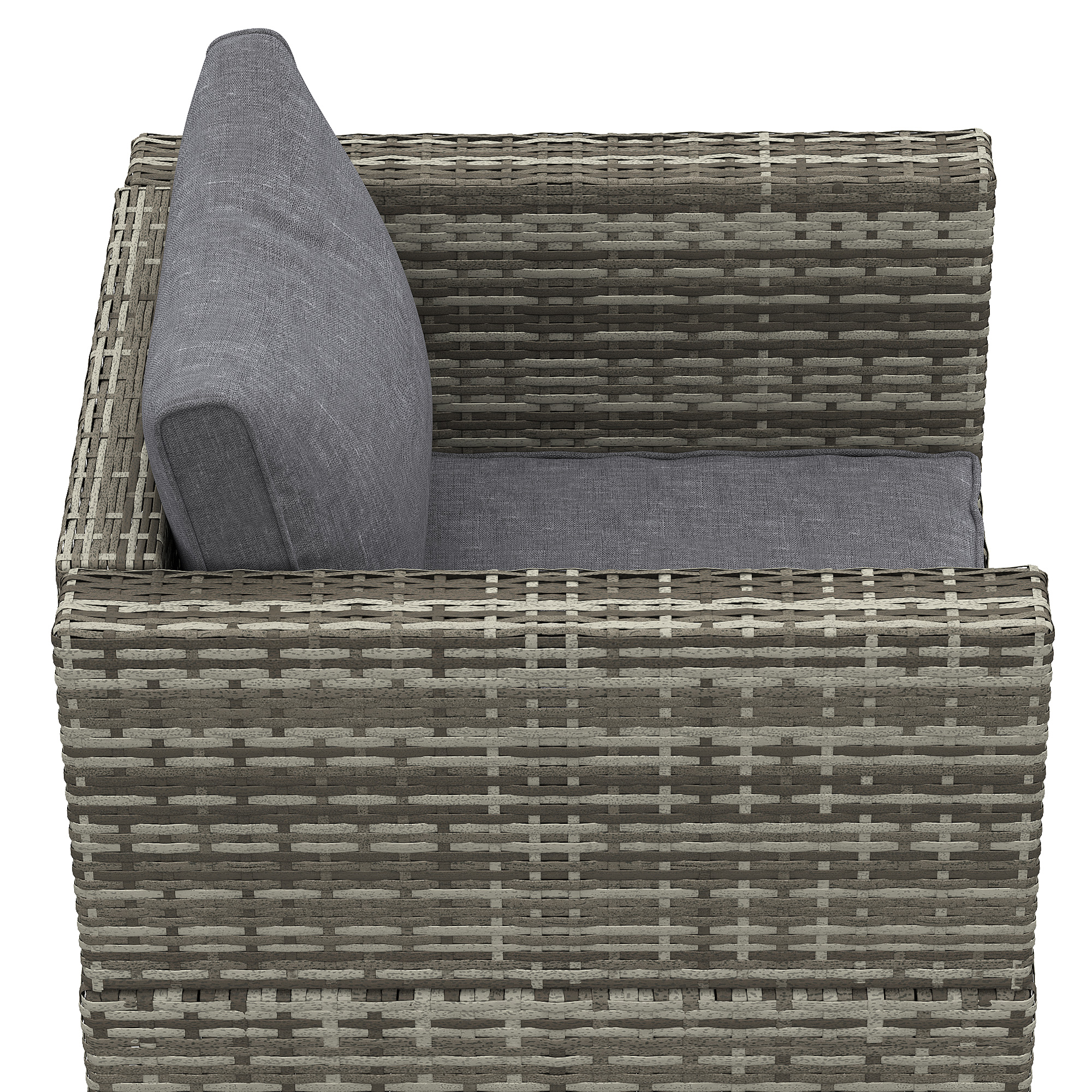 Outsunny Single Rattan Garden Chair, PE Wicker Garden Armchair with Cushions, Outdoor Rattan Chair with Armrests and Steel Frame for Conservatory, Porch, Patio, Balcony, Dark Grey 9