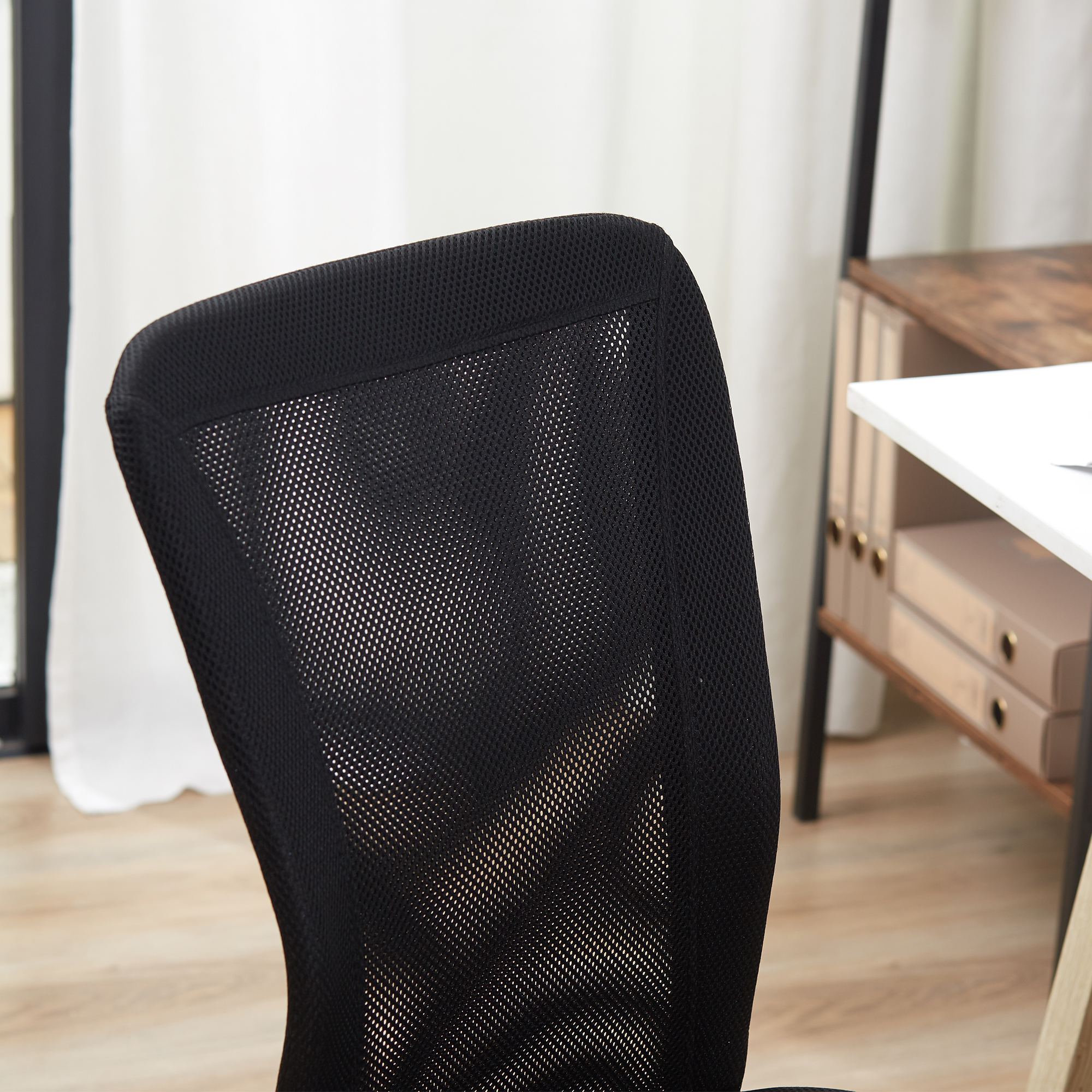 Vinsetto Office Chair, Armless Desk Chair, Adjustable Computer Swivel Chair with Rolling Wheels and Mesh Back for Home Work Study, Black 6