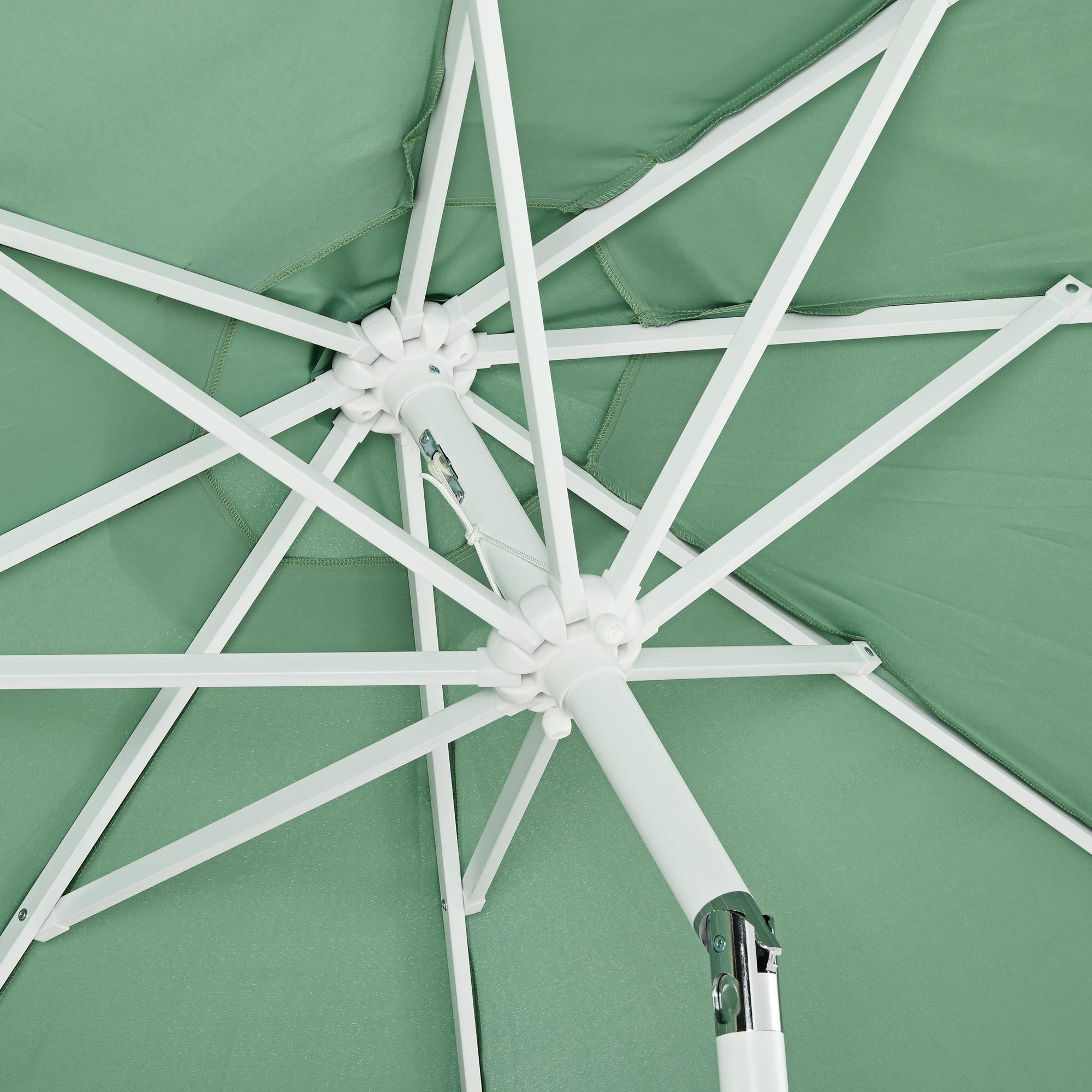 Outsunny Parasol De Jardin Carré Inclinable à Franges Avec Manivelle - Grand Parasol Extérieur 2,65 X 2,45 M Pour Terrasse Et Balcon