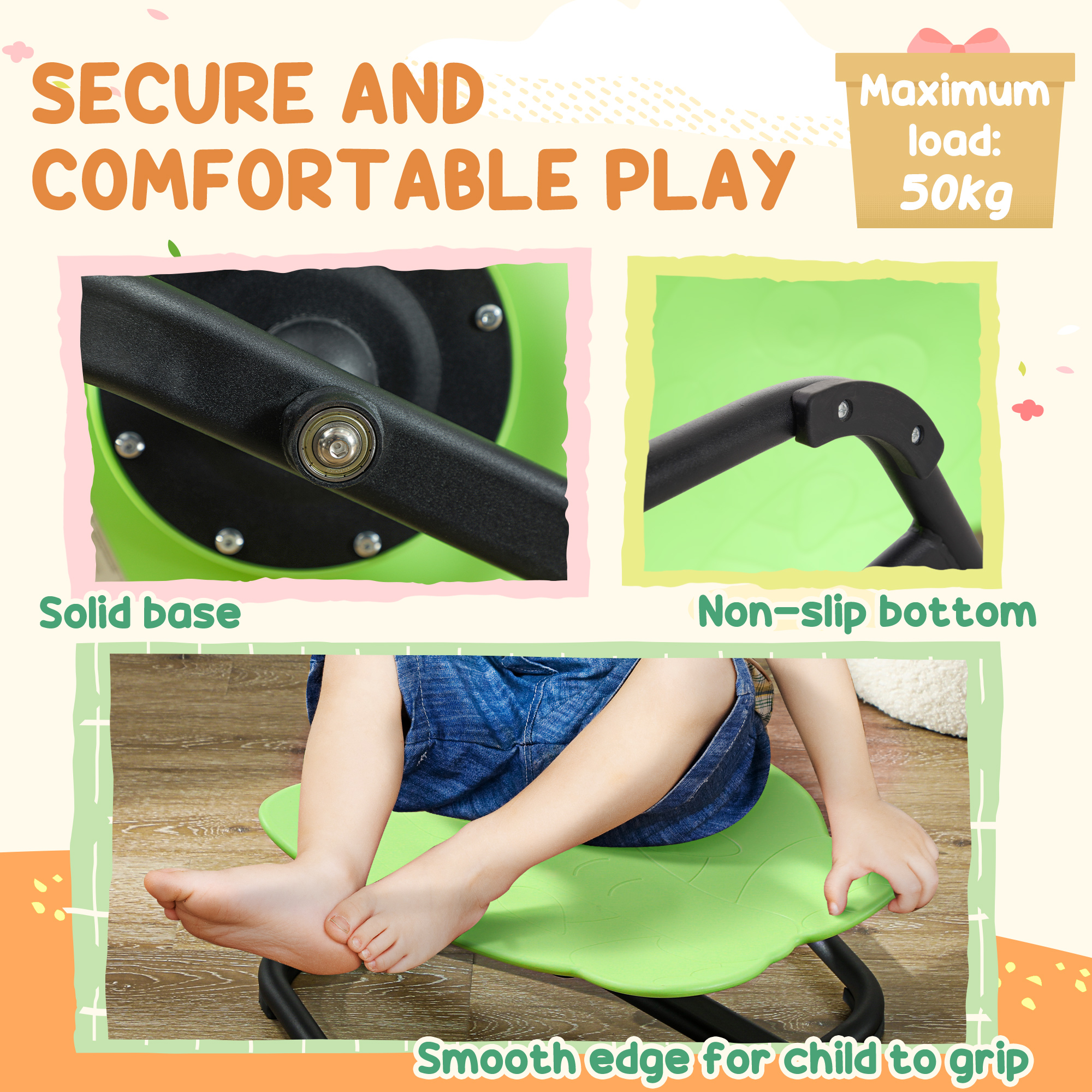 AIYAPLAY Elephant-Shaped Spinning Chair for Autism, 3-6 Years, Green 5