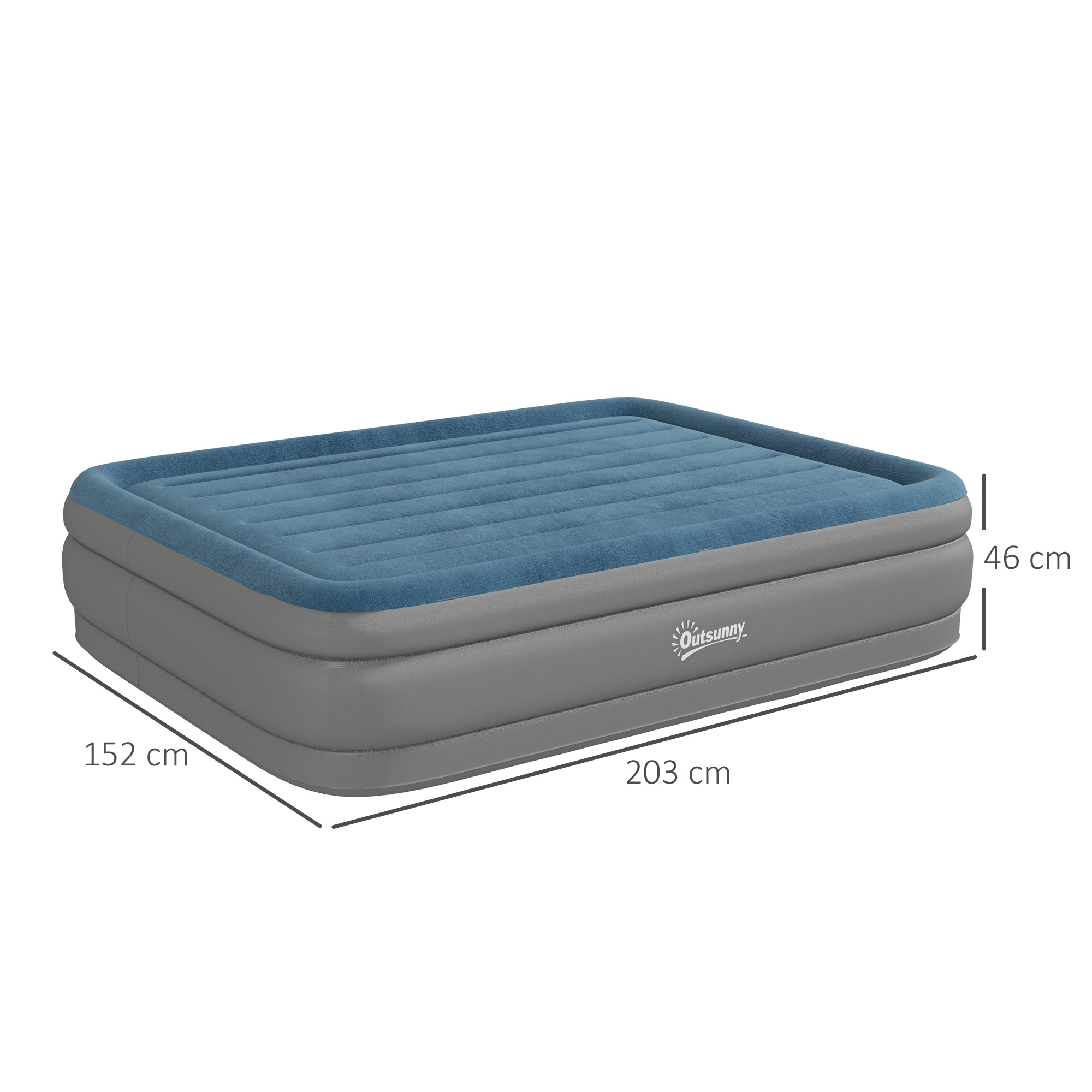 Outsunny King-Size Inflatable Mattress, with Built-In Electric Pump and Bag 3