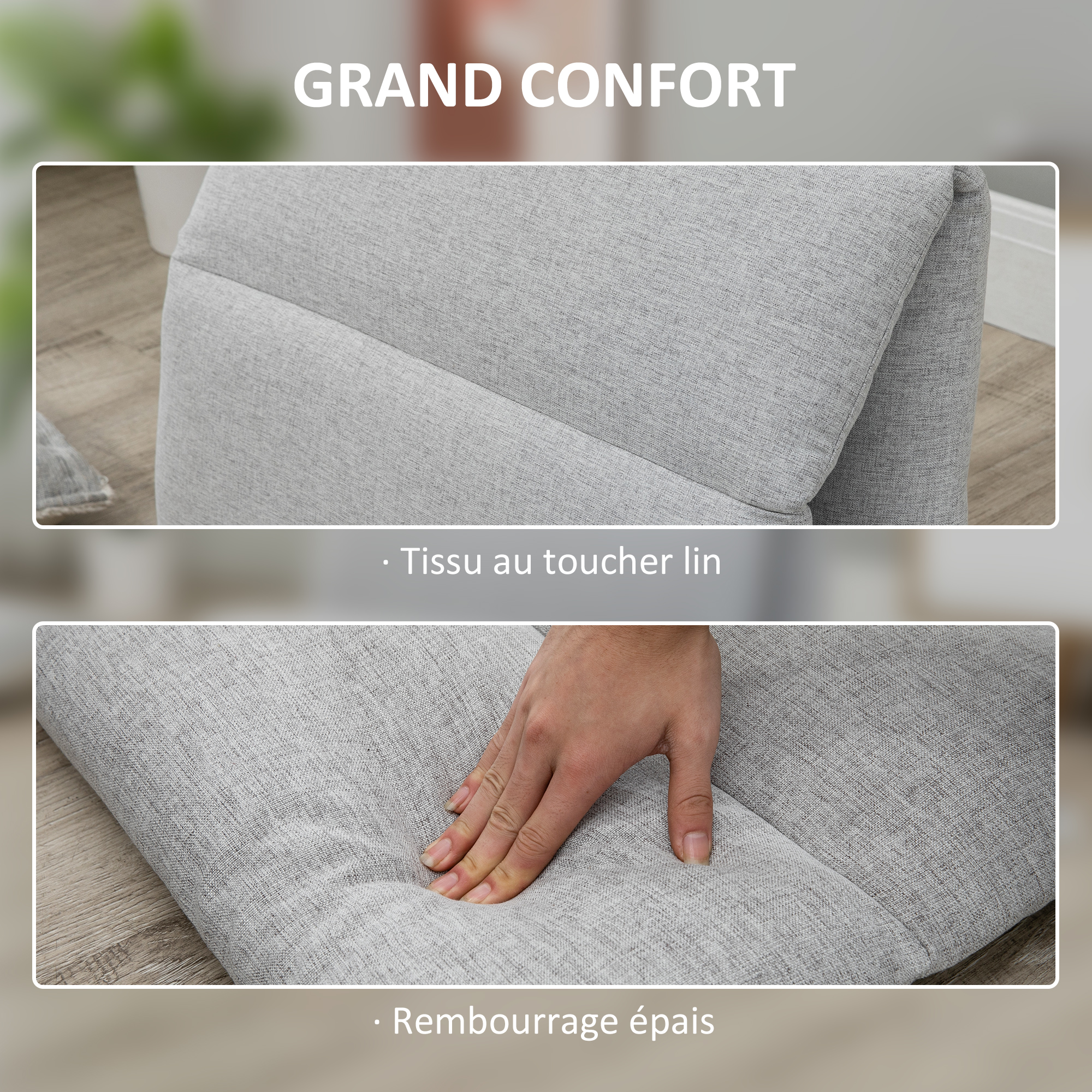 Chaise de Sol Pliable, Tatami Inclinable en 6 Position,44 x 54,5 x 53,5 cm (L x l x H) | Leroy Merlin