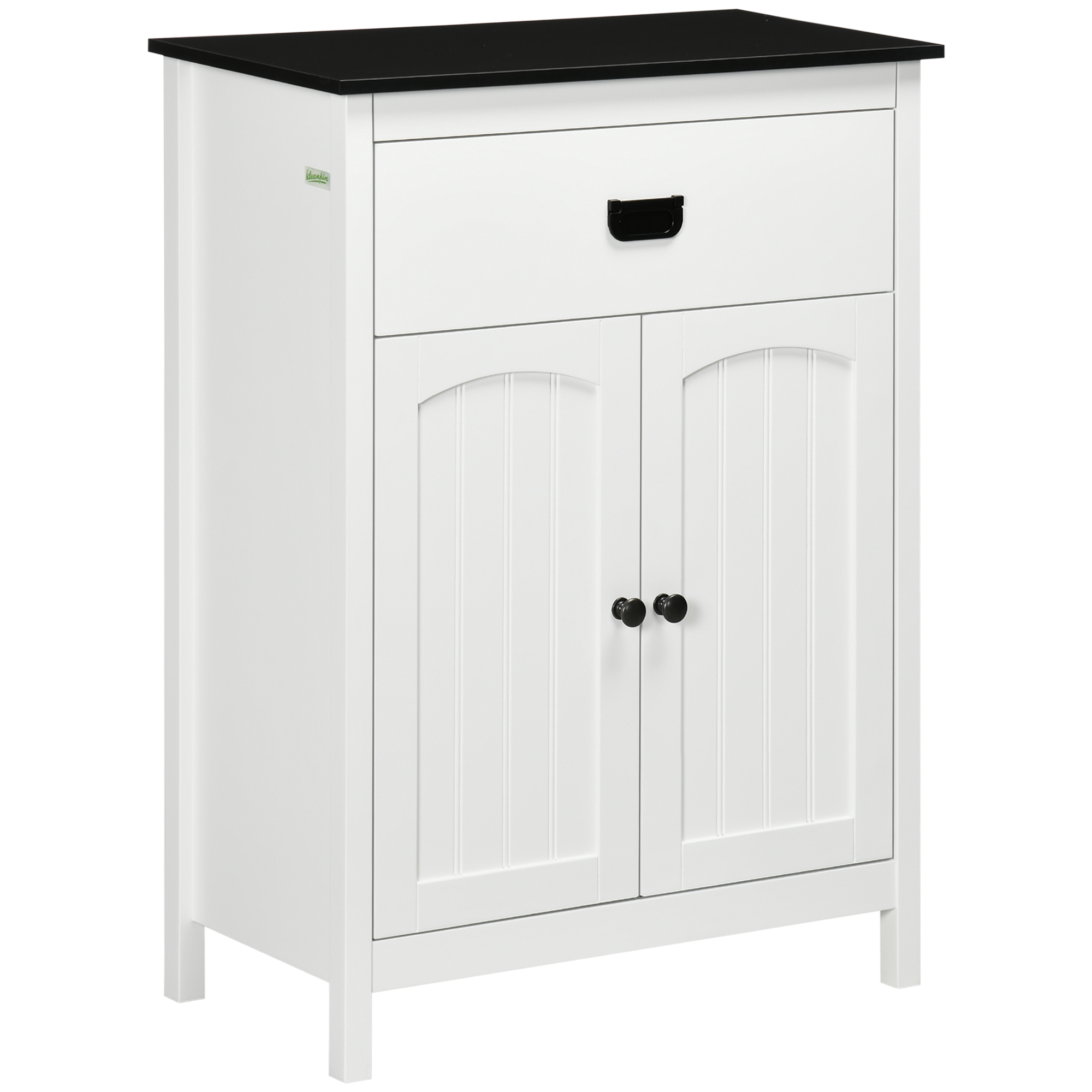 kleankin Armario Auxiliar de Baño Estilo Moderno con 1 Cajón 2 Puertas y Estante para Lavabo Ducha 60x30x80 cm Blanco   Aosom España