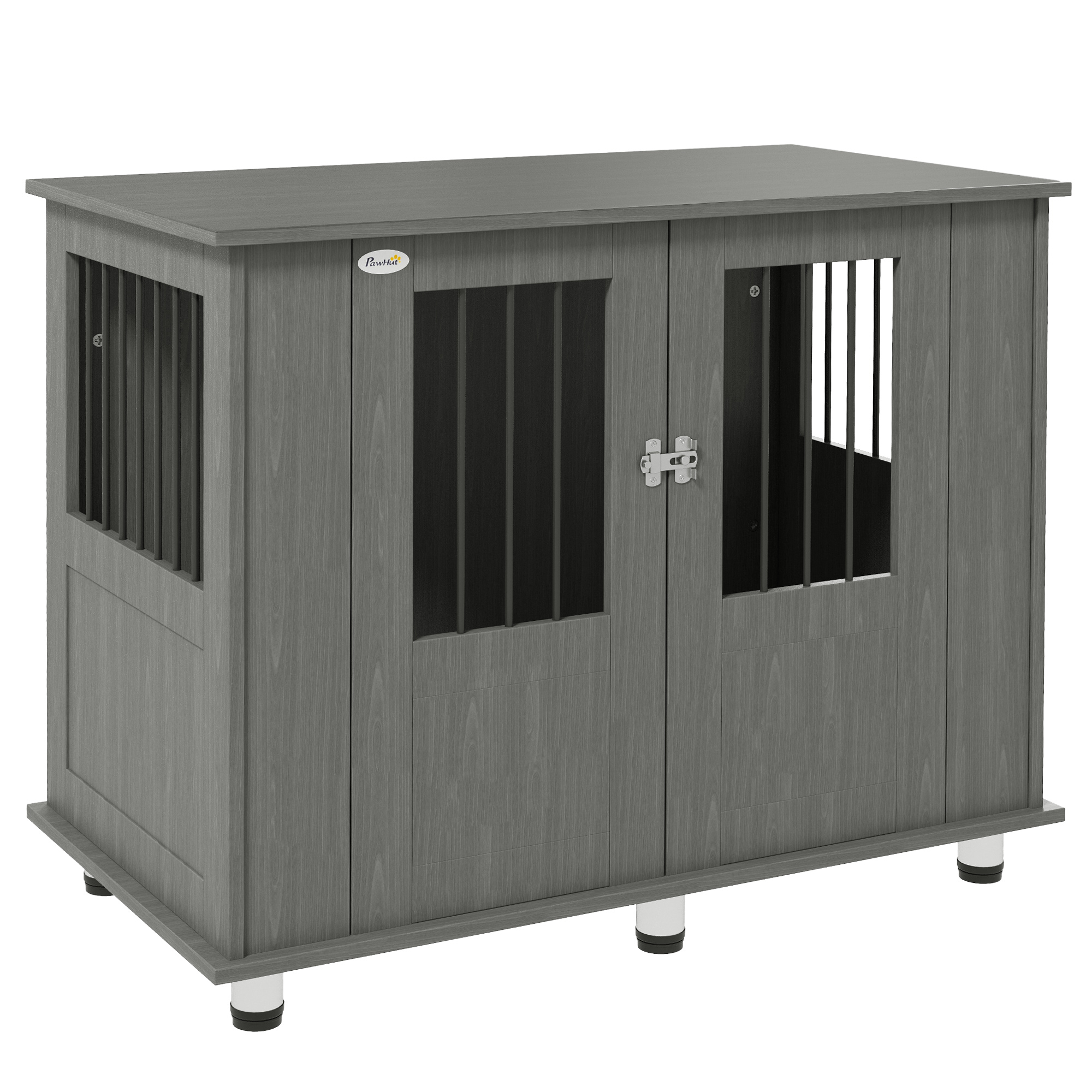 PawHut Dog Crate Table for Medium and Large Dogs with Magnetic Door for Indoor Use, 116 x 60 x 87 cm, Purple