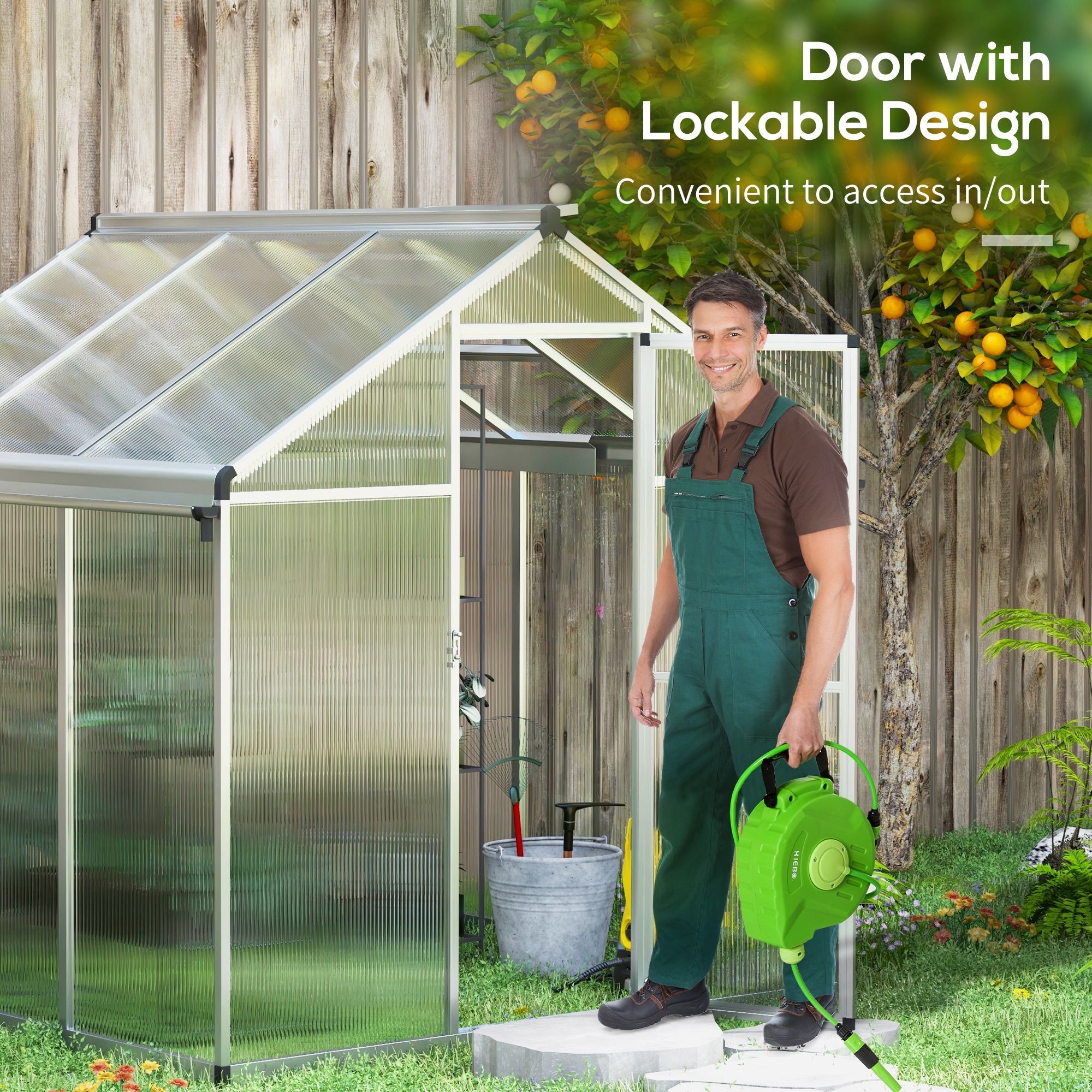 Outsunny 6 x 6ft Aluminium Frame Greenhouse 5