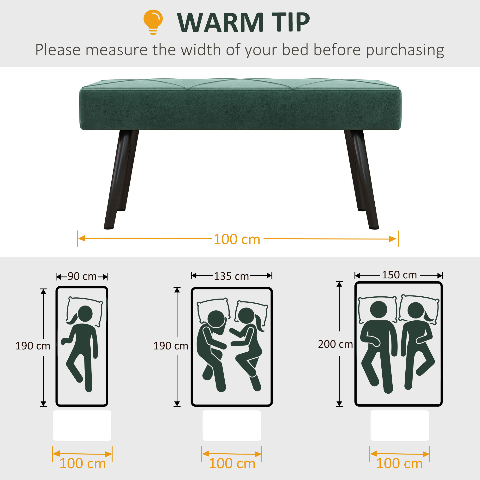 HOMCOM End of Bed Bench with X-Shape Design and Steel Legs, Upholstered Hallway Bench for Bedroom, Green 7