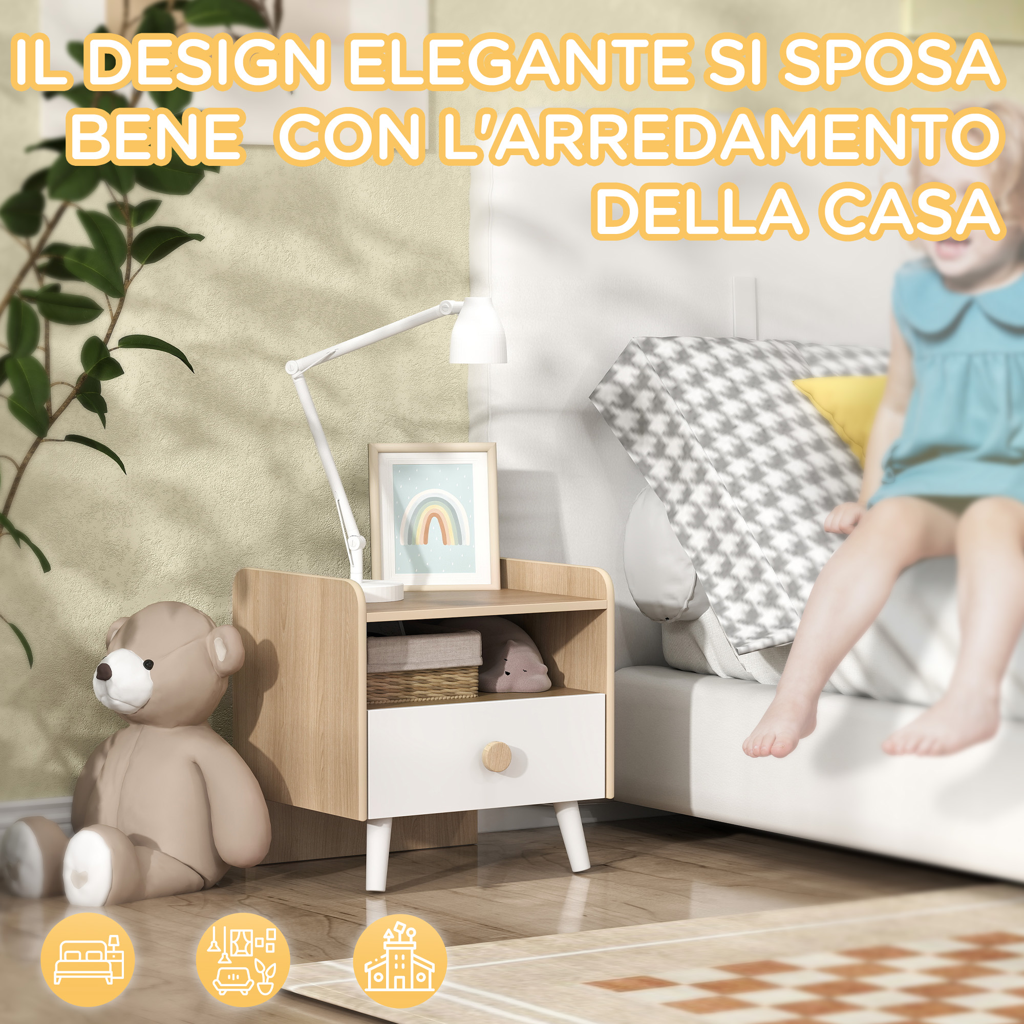 Comodini in miniatura per case delle bambole / Tavolini bianchi