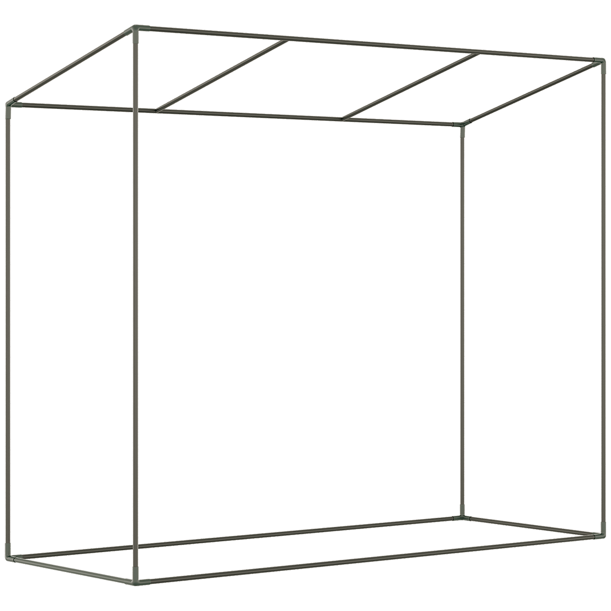 Outsunny Small Walk-in Garden Greenhouse with Steel Frame, Large Roll-up Door and Windows, 200Lx76Wx168Hcm, White 9