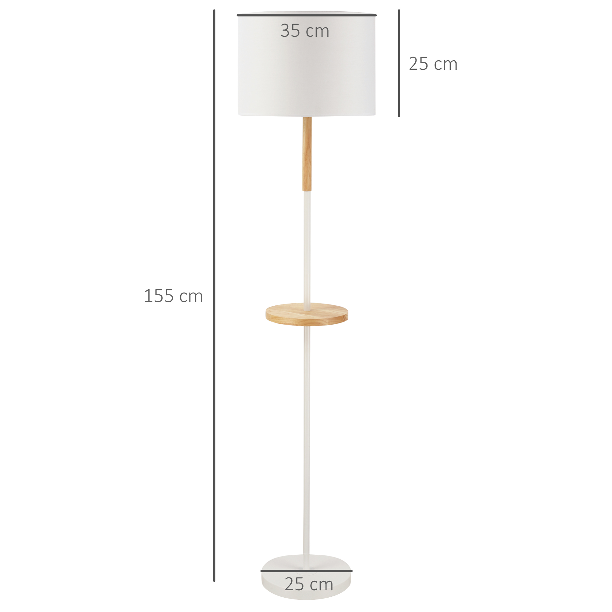 Lámpara De Pie Moderna HOMCOM - Pantalla De Lino, Estructura Acero Dorado/Blanco, Interruptor De Pie, 163.5 Cm