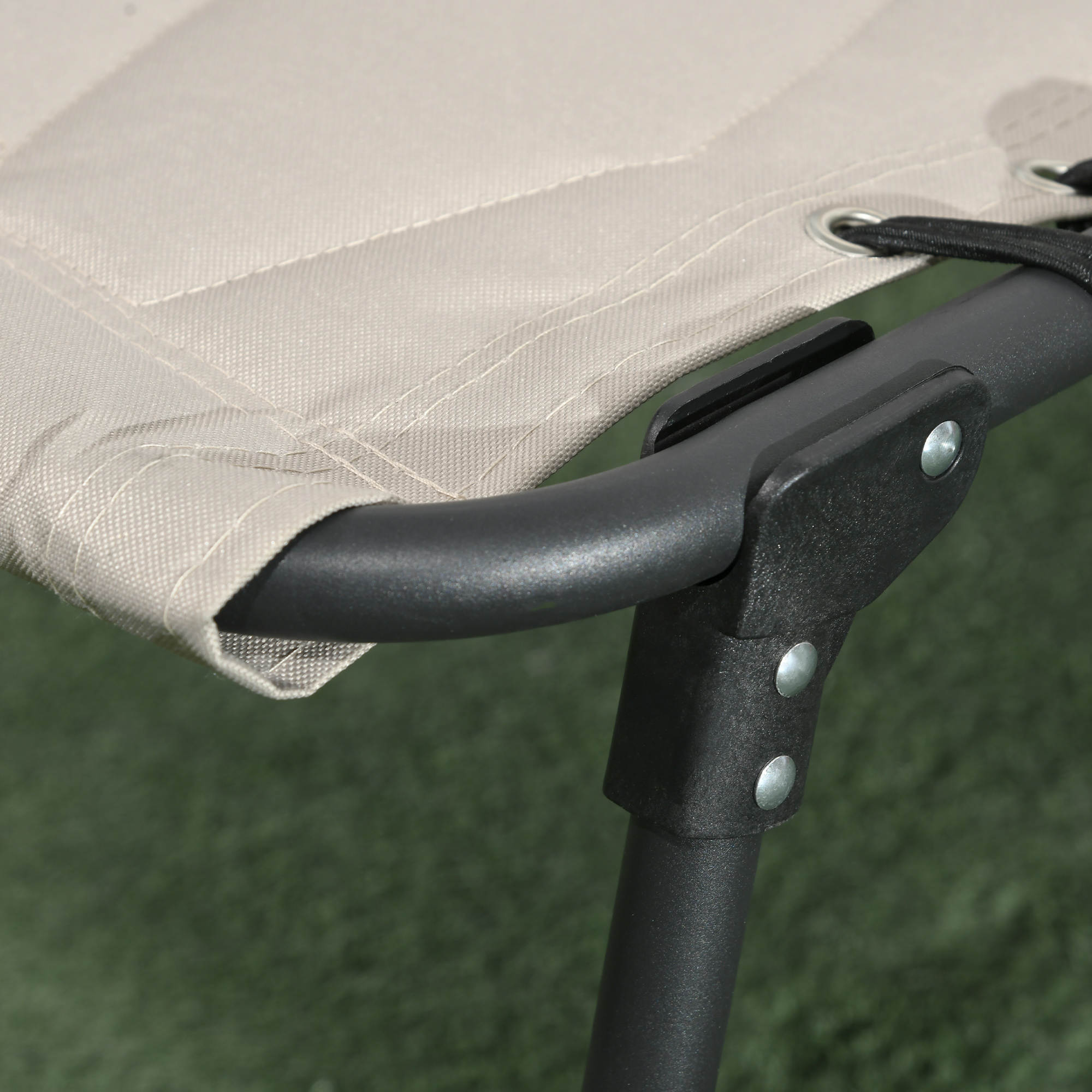 Outsunny Set of Two Sun Loungers, with Five-Position Reclining Backs Khaki 9