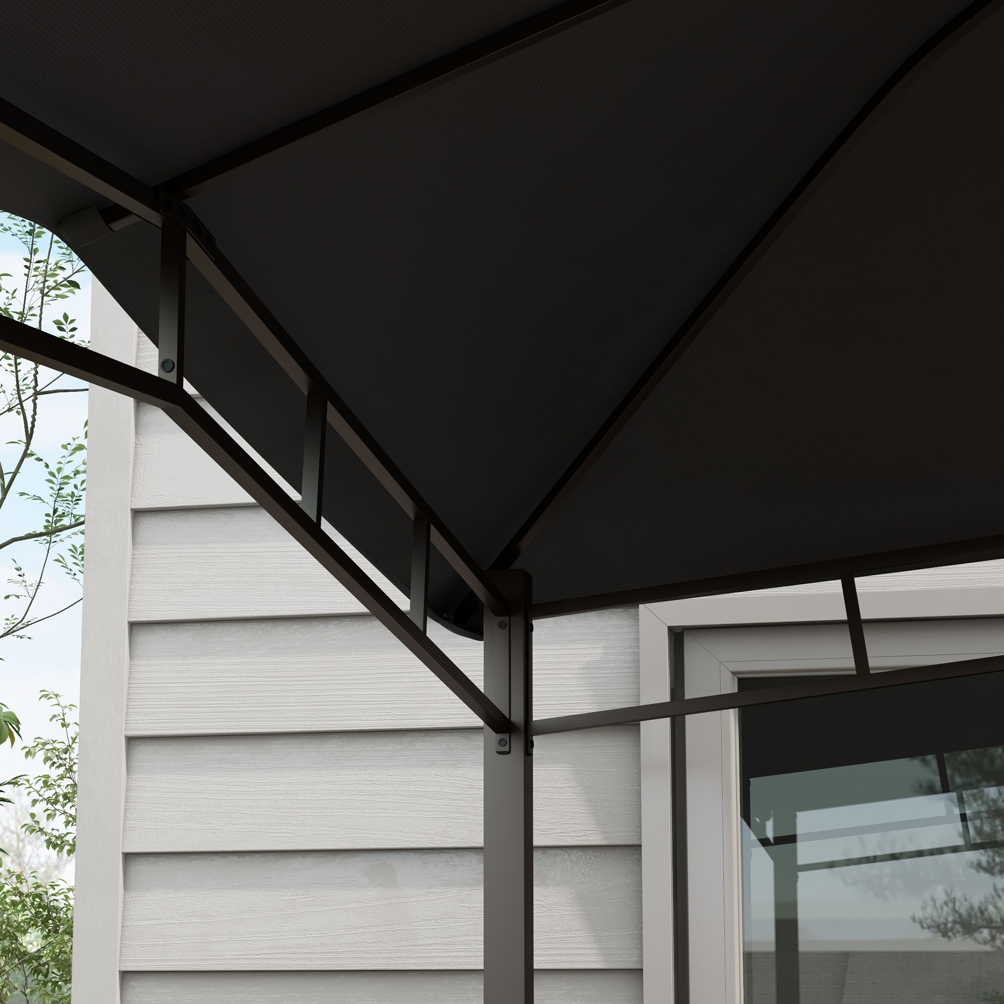 Outsunny 3x3(m) Outdoor Gazebo Garden Gazebo Pavilion Sunshade Canopy Tent with Steel Frame, Grey 9