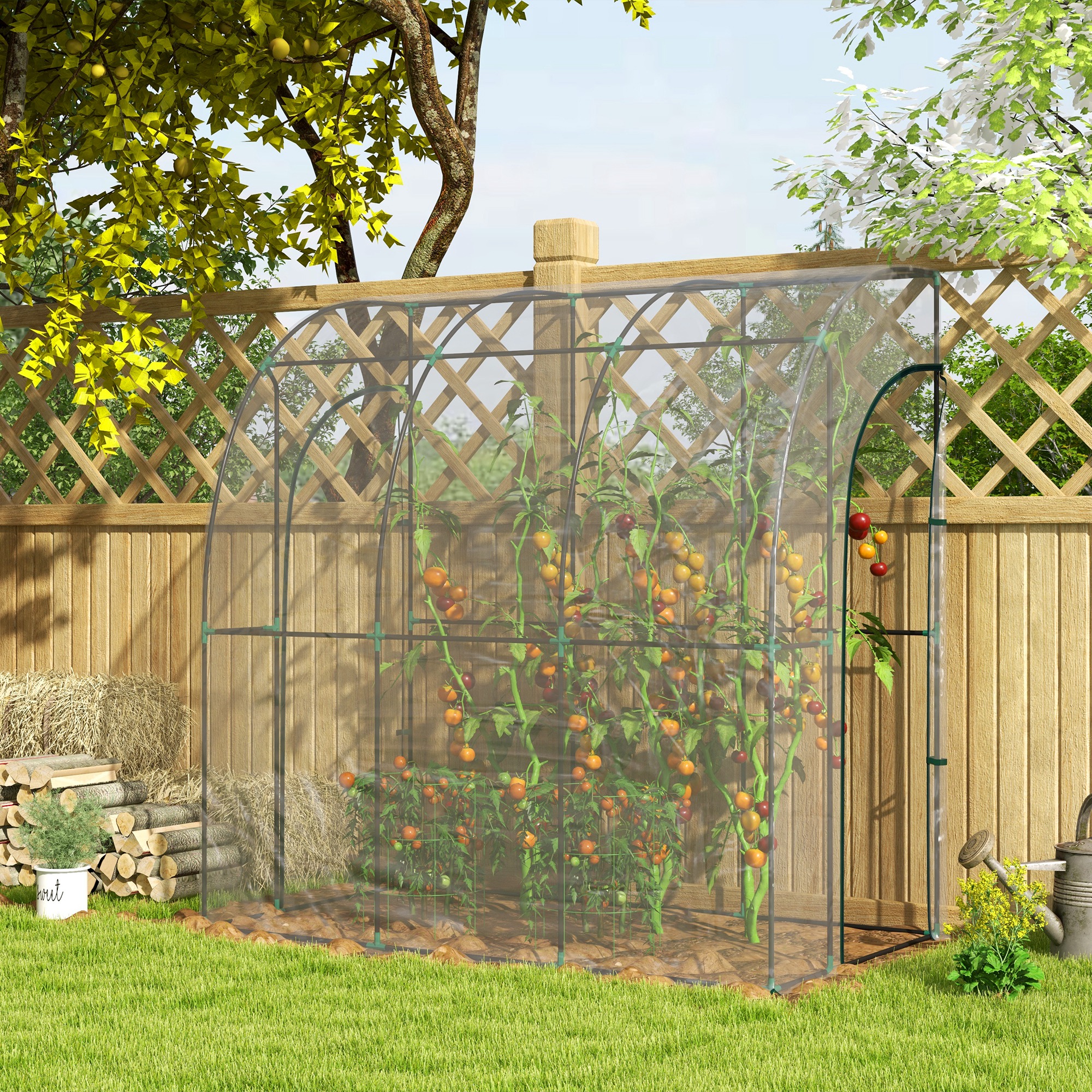 Outsunny 214cm x 118cm Walk-In Lean To Greenhouse, with Accessories 2