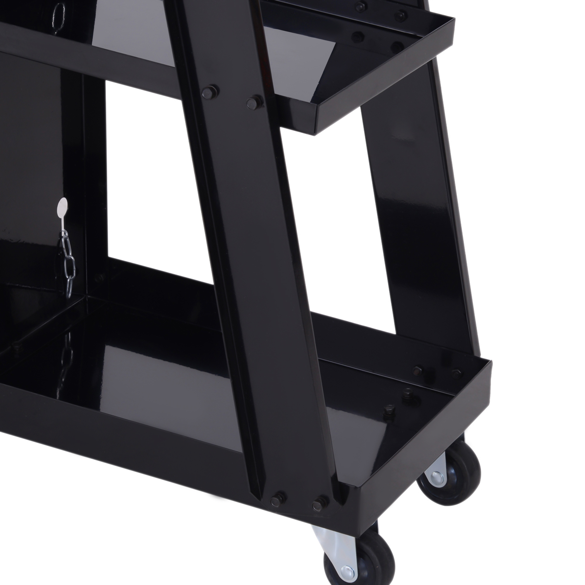 DURHAND Welding Cart Welder Trolley Garage for Gas Bottles w/ Safety Chain, Wheels, Black 9