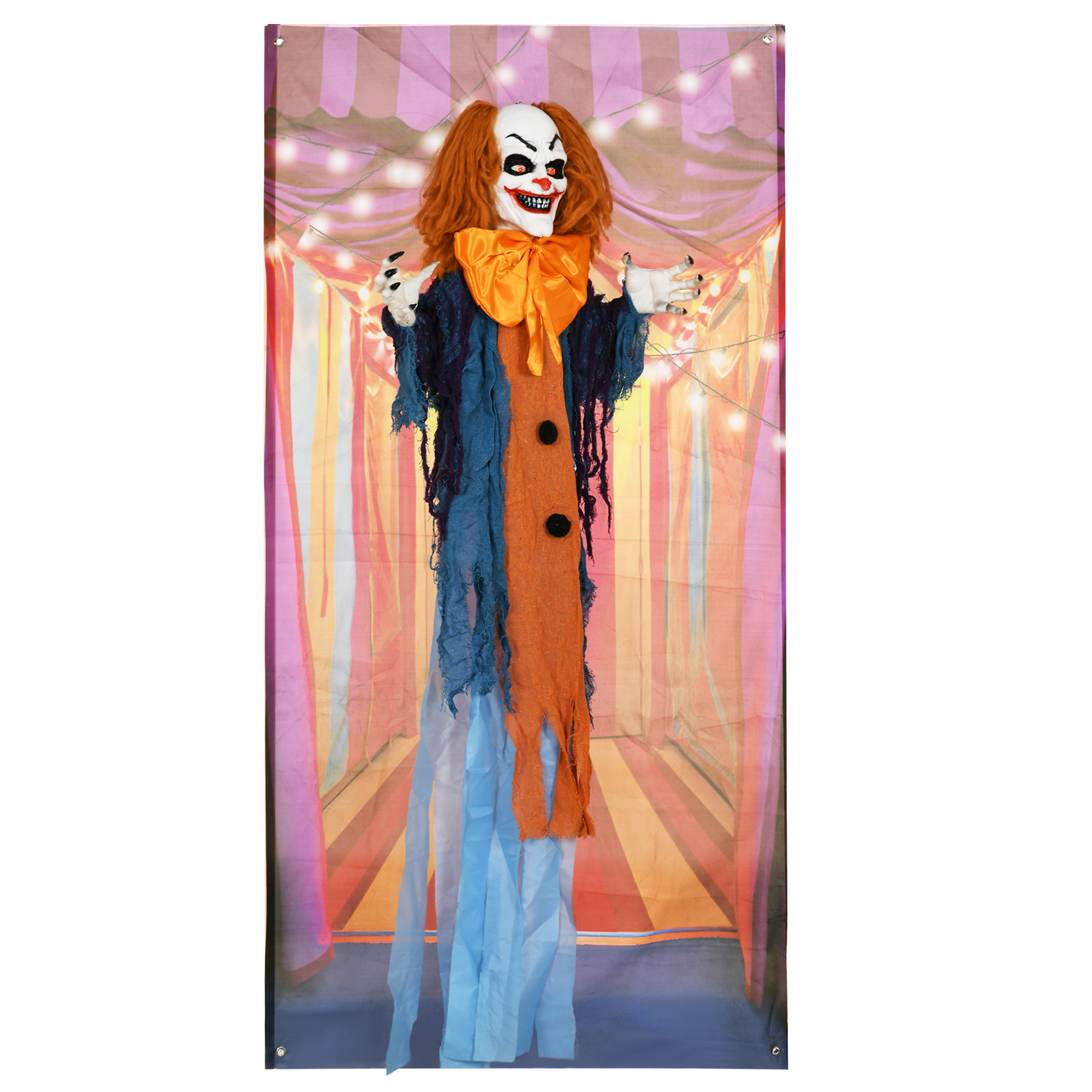 HOMCOM 168cm Halloween Dekoration Halloween Zirkusclown Lebensechte Größe Z günstig online kaufen