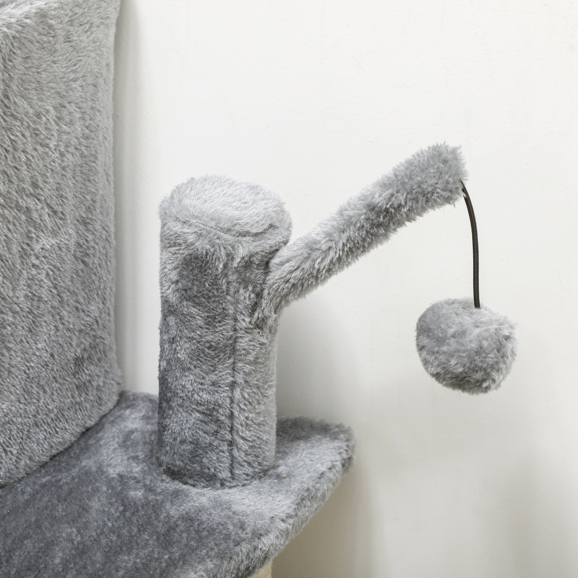 PawHut Sisal 100cm Cat Tree Tower with Sisal Scratching Post Grey 9