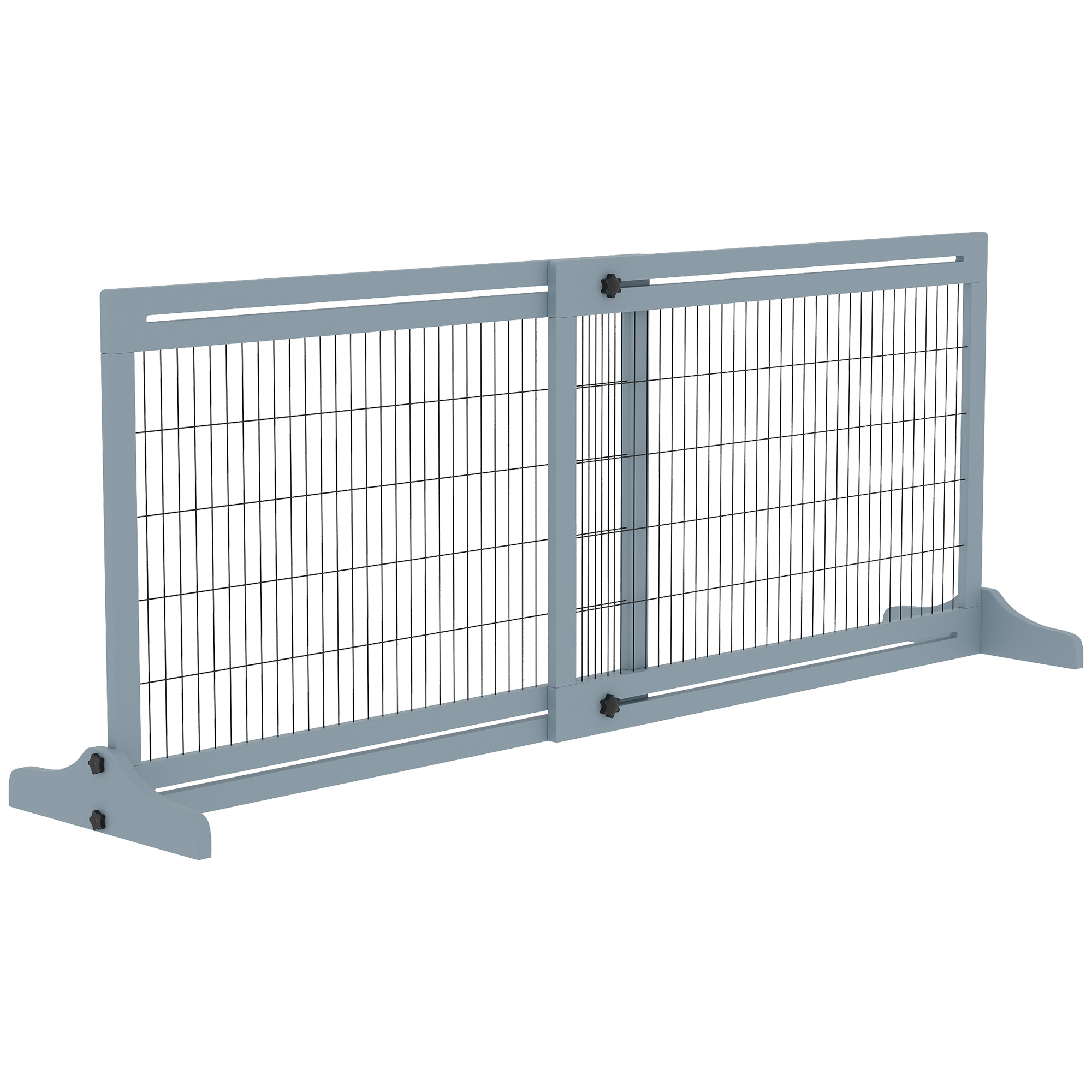 Meilleurs prix pour PawHut Barrière de sécurité pour chien extensible longueur réglable 104-183 x 36 x 69 cm pin bleu   Aosom France