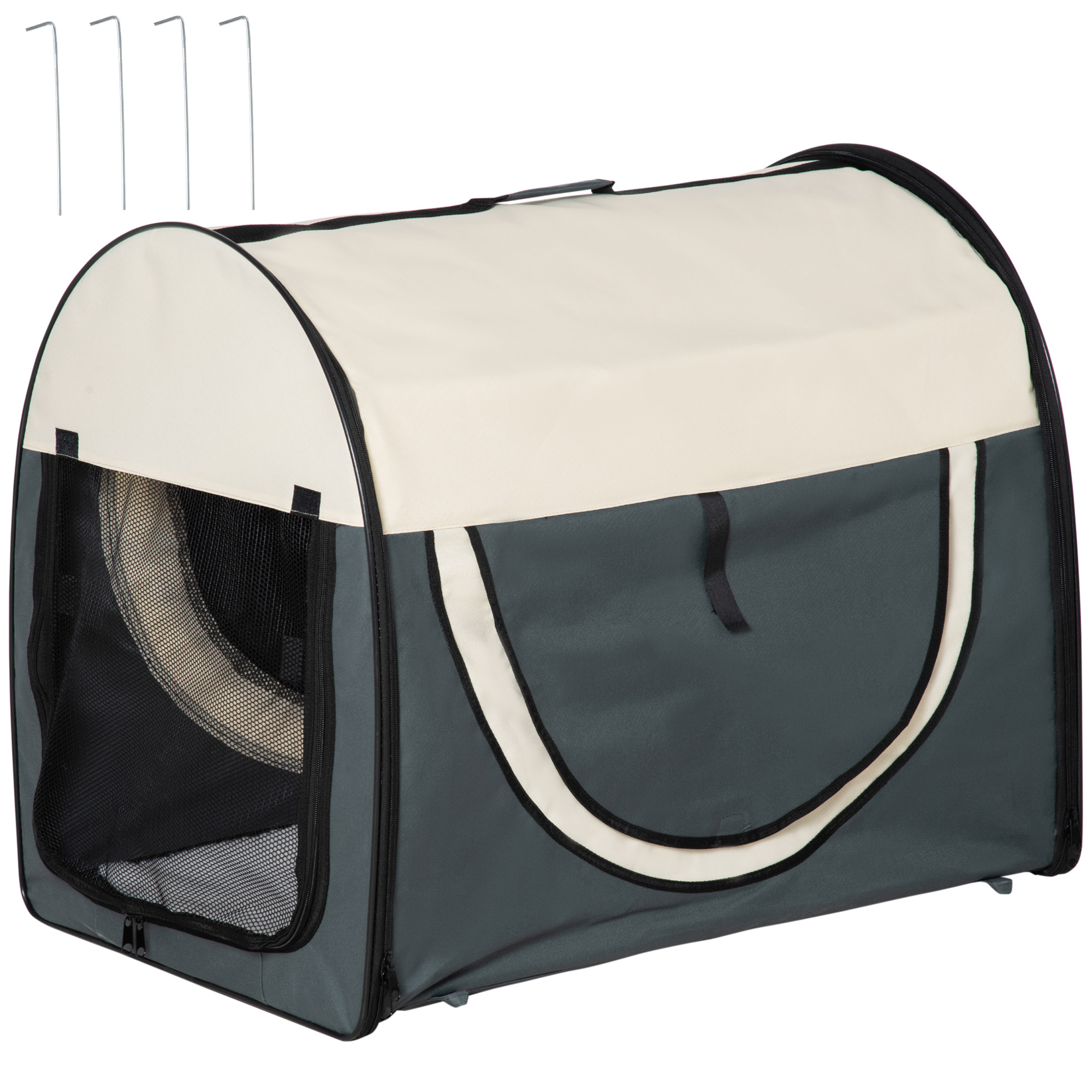 Meilleurs prix pour PawHut Sac caisse de transport pour chiens et chats pliable avec coussin, tissu oxford imperméable, dim. 81L x 56l x 66H cm