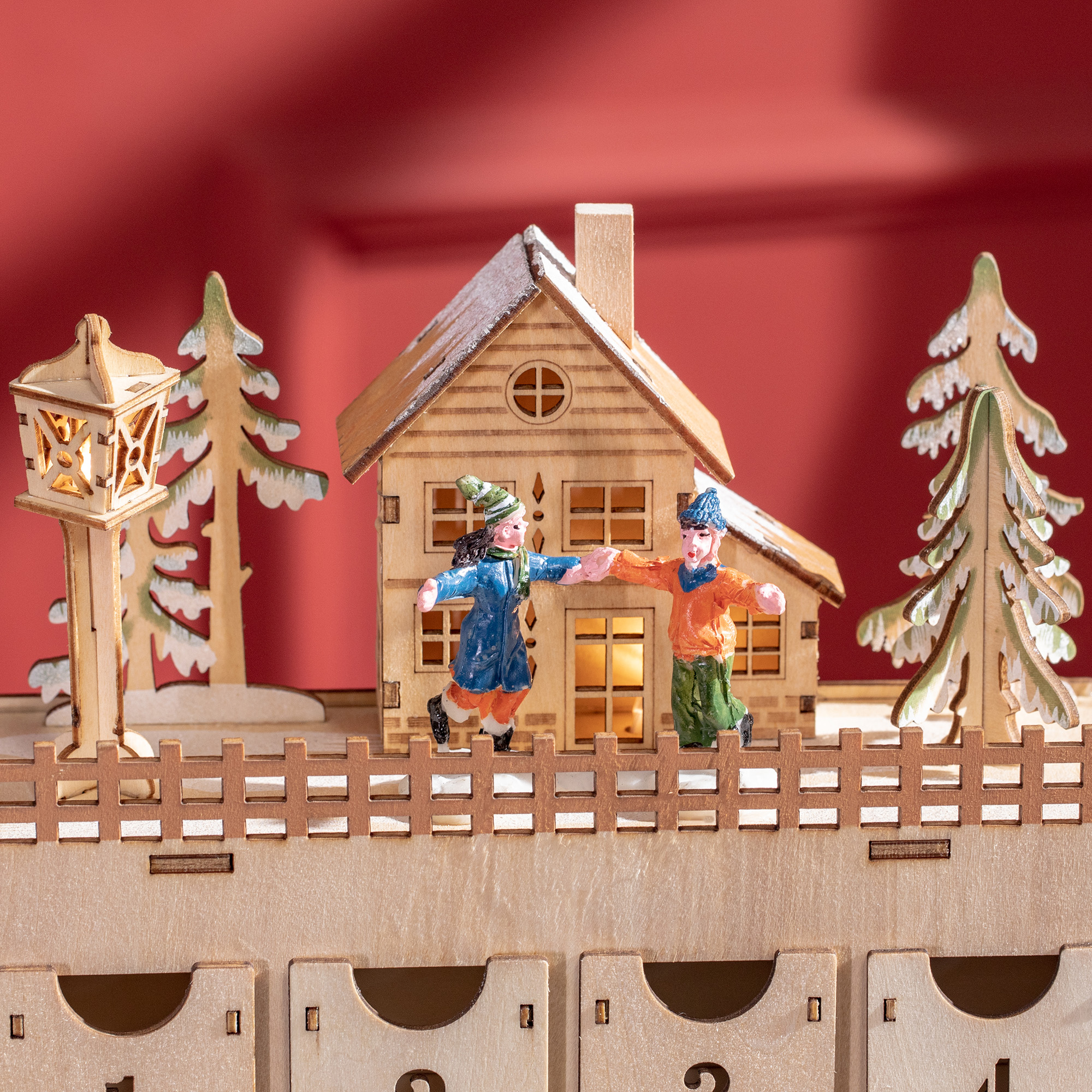 Calendario Dell'Avvento In Tessuto Christmas Concepts® – Pupazzo Di Neve Con Luci LED – 24 Tasche