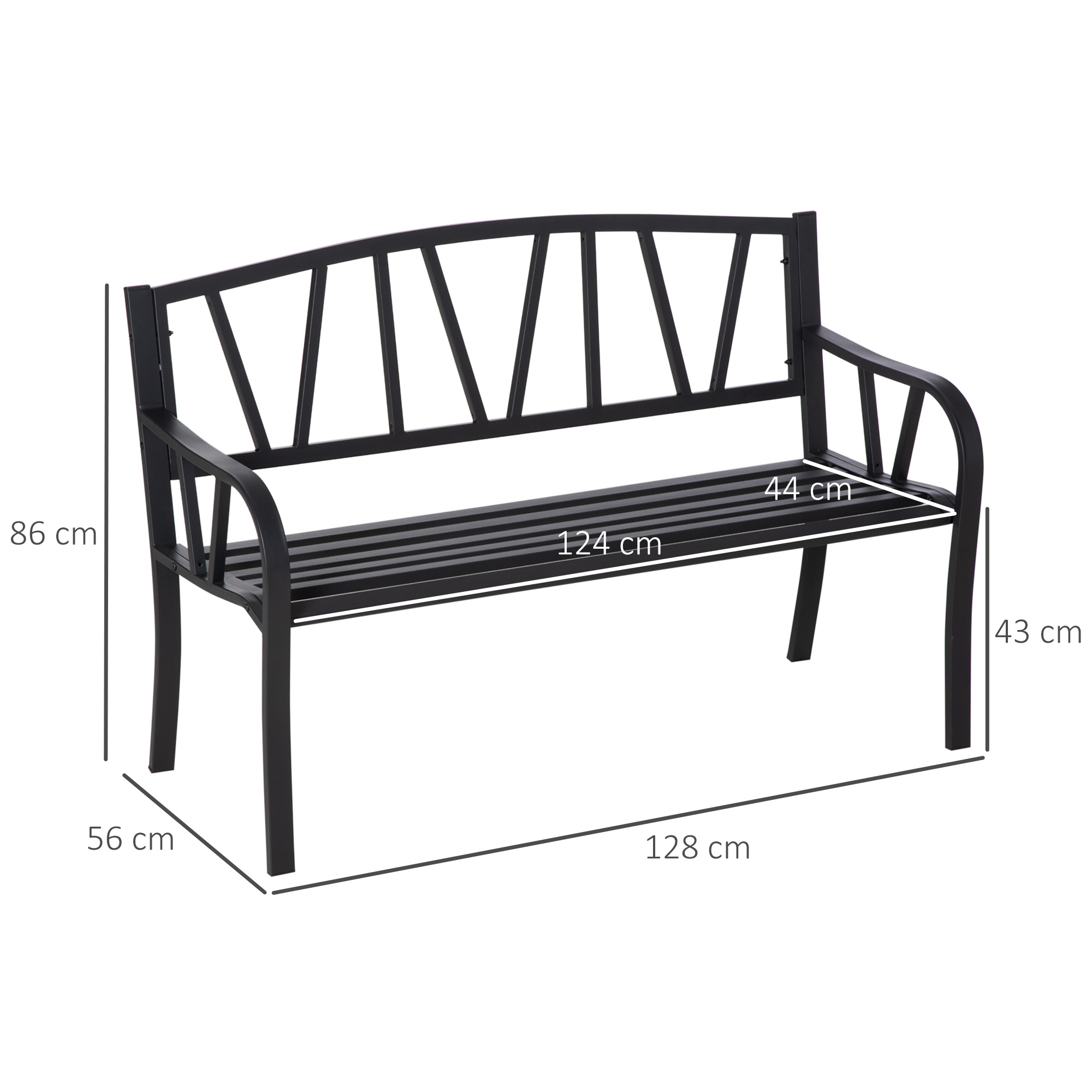 Panche Da Giardino Con Cuscini Regolabili Per Esterno Struttura In Acciaio Nero Per Terrazza E Giardino Vidaxl