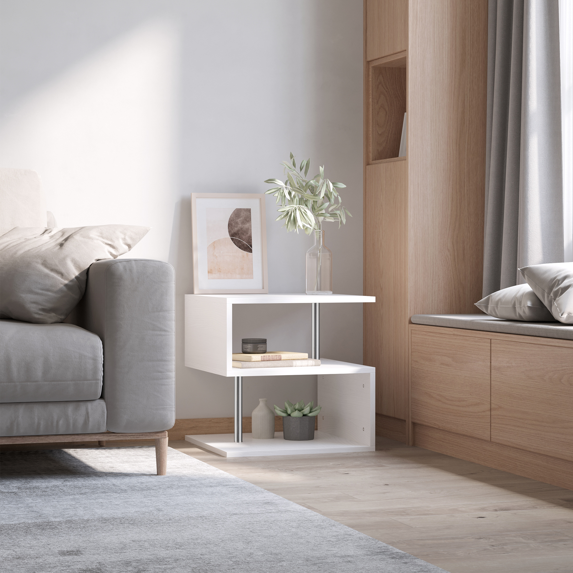 HOMCOM Couchtisch Beistelltisch Kaffeetisch Teetisch Wohnzimmertisch Holzma günstig online kaufen