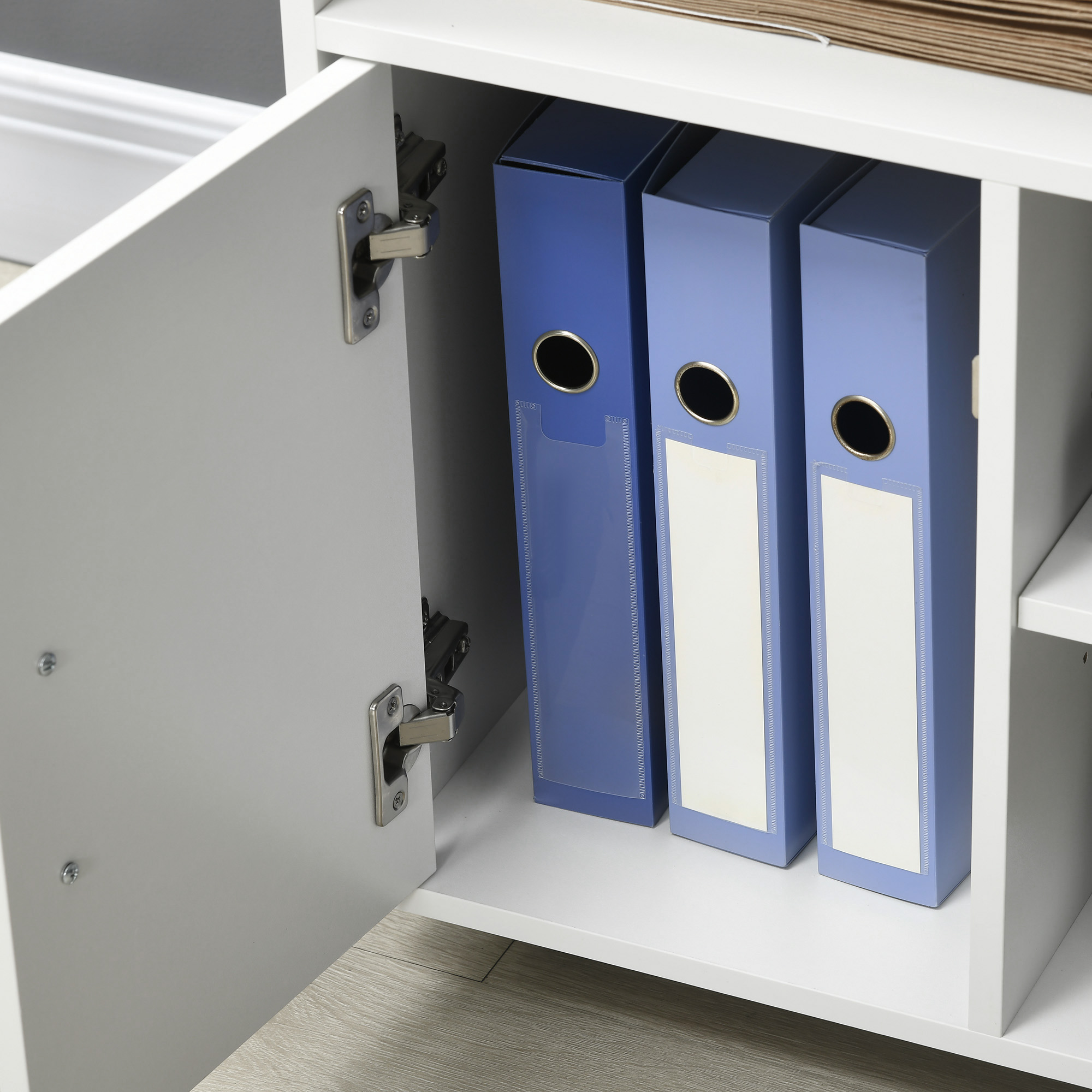 Support Imprimante 3 Niveaux PUNCIA 60x50x68 Cm – Meuble Rangement Roulettes, Charge 90 Kg, Blanc – Bureau Maison Organisé