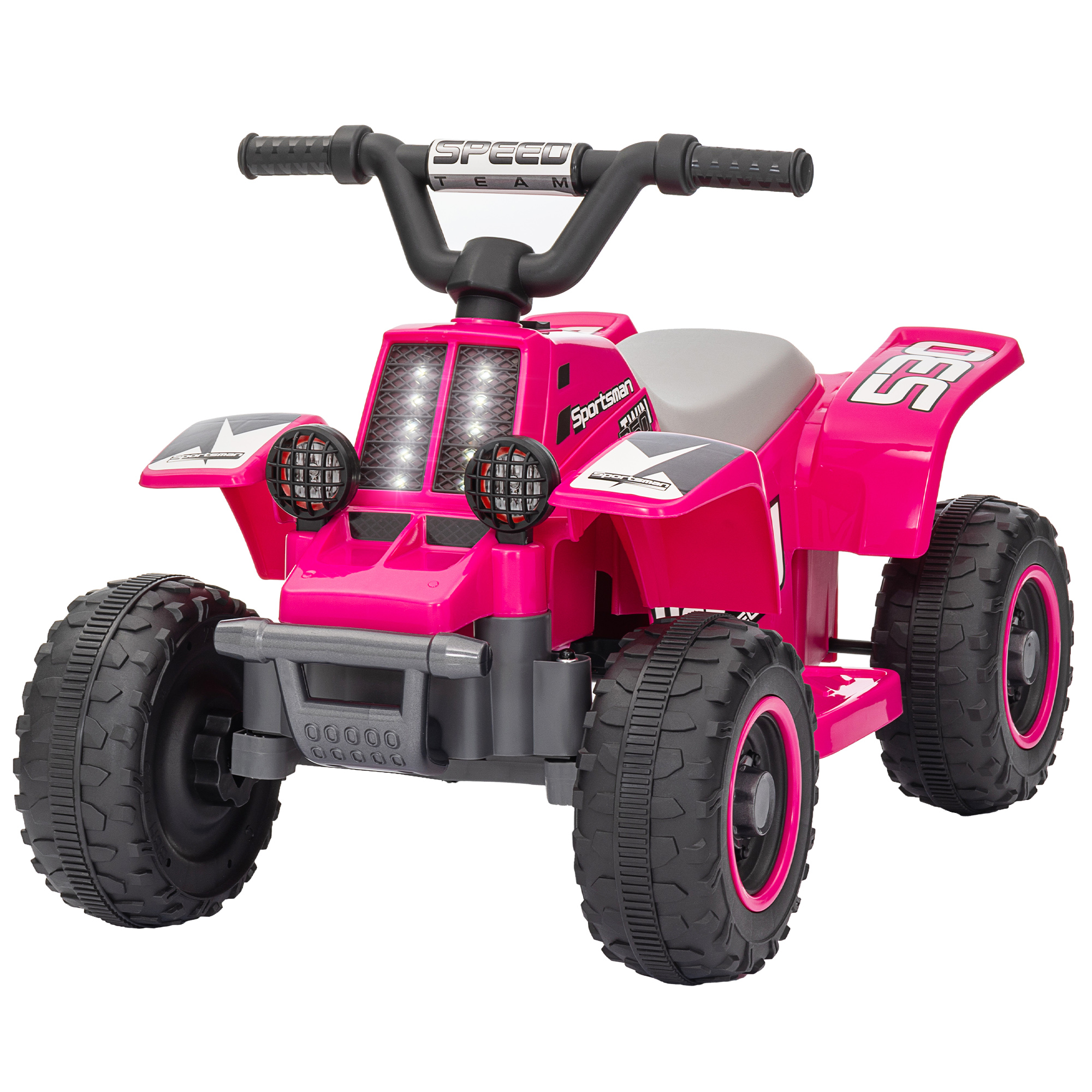 AIYAPLAY Kinder Elektro-Quad Elektro Kinderquad mit Vorwärts-und Rückwärtsfunktion, LED und Hupe Elektroauto für 1,5-3 Jahre Kinder 3 km/h Metall Rosa Aosom