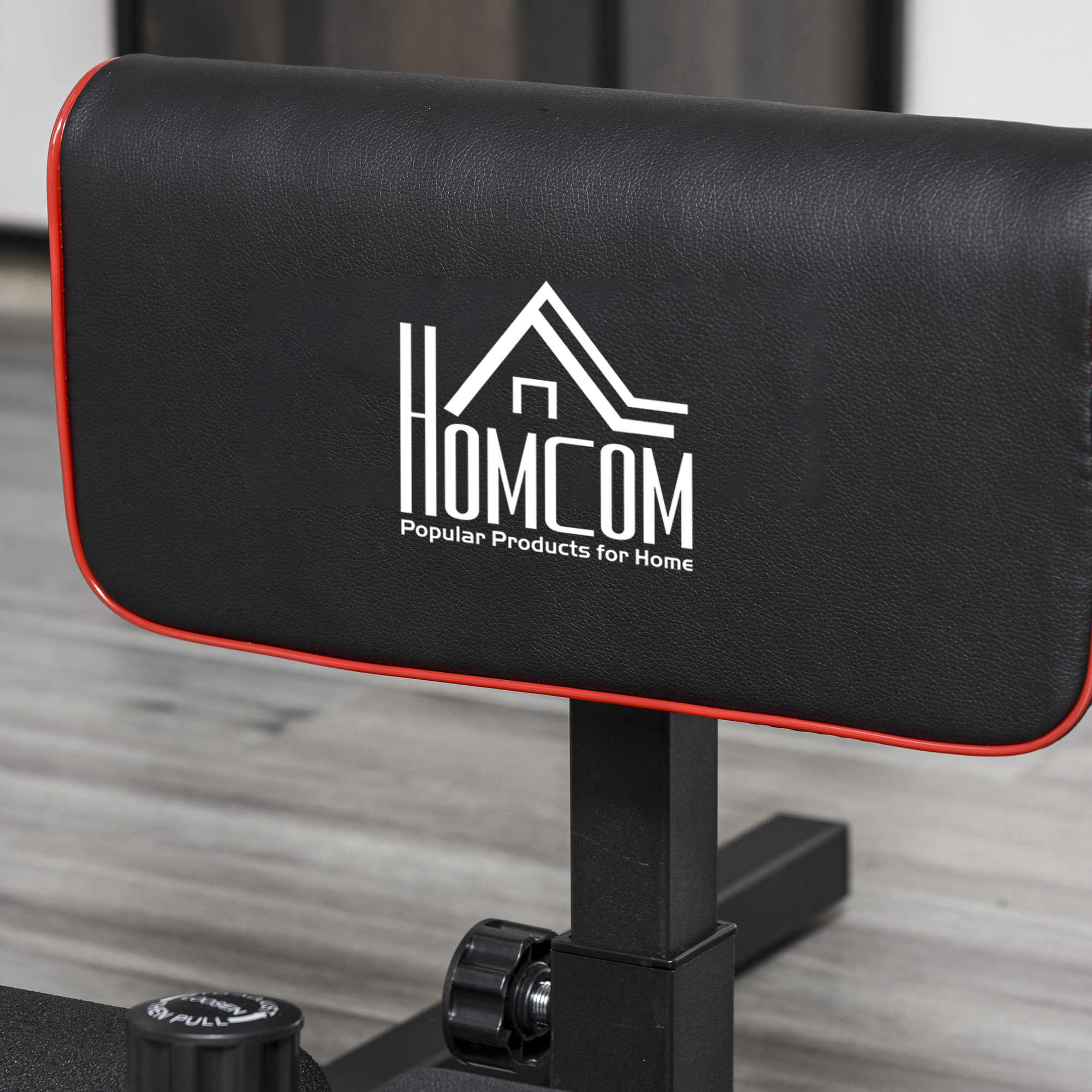 HOMCOM Squat Machine with Push Up Stand, Padded Hip Thrust Bench with Adjustable Cushion for Home Gym Work Out, Black 9