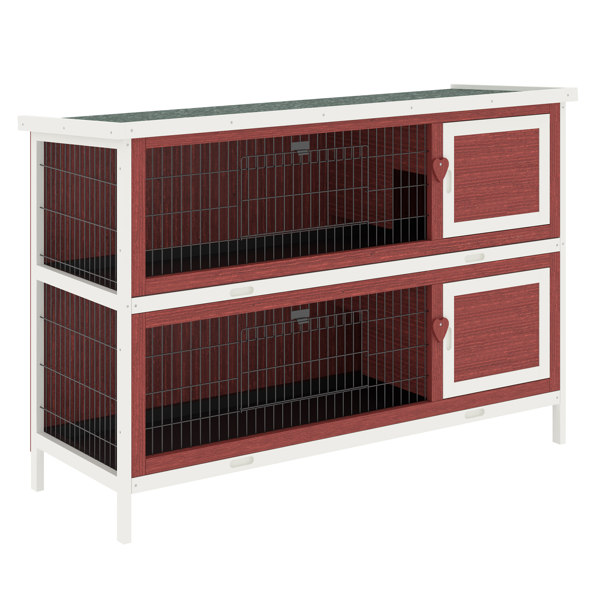 PawHut Wooden Large Hamster Cage, Gerbil Cage 4 Layers with Tall Bottom & Storage Shelf