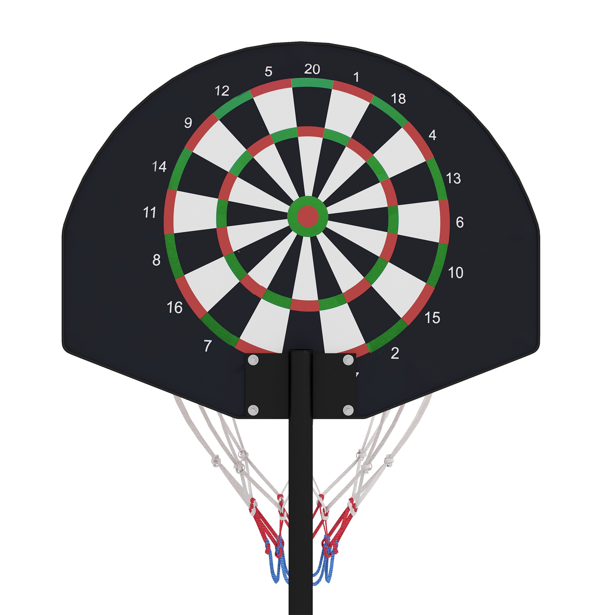 Panier de basket pour enfants avec jeu de flechettes et support de basket 6 flechettes noir
