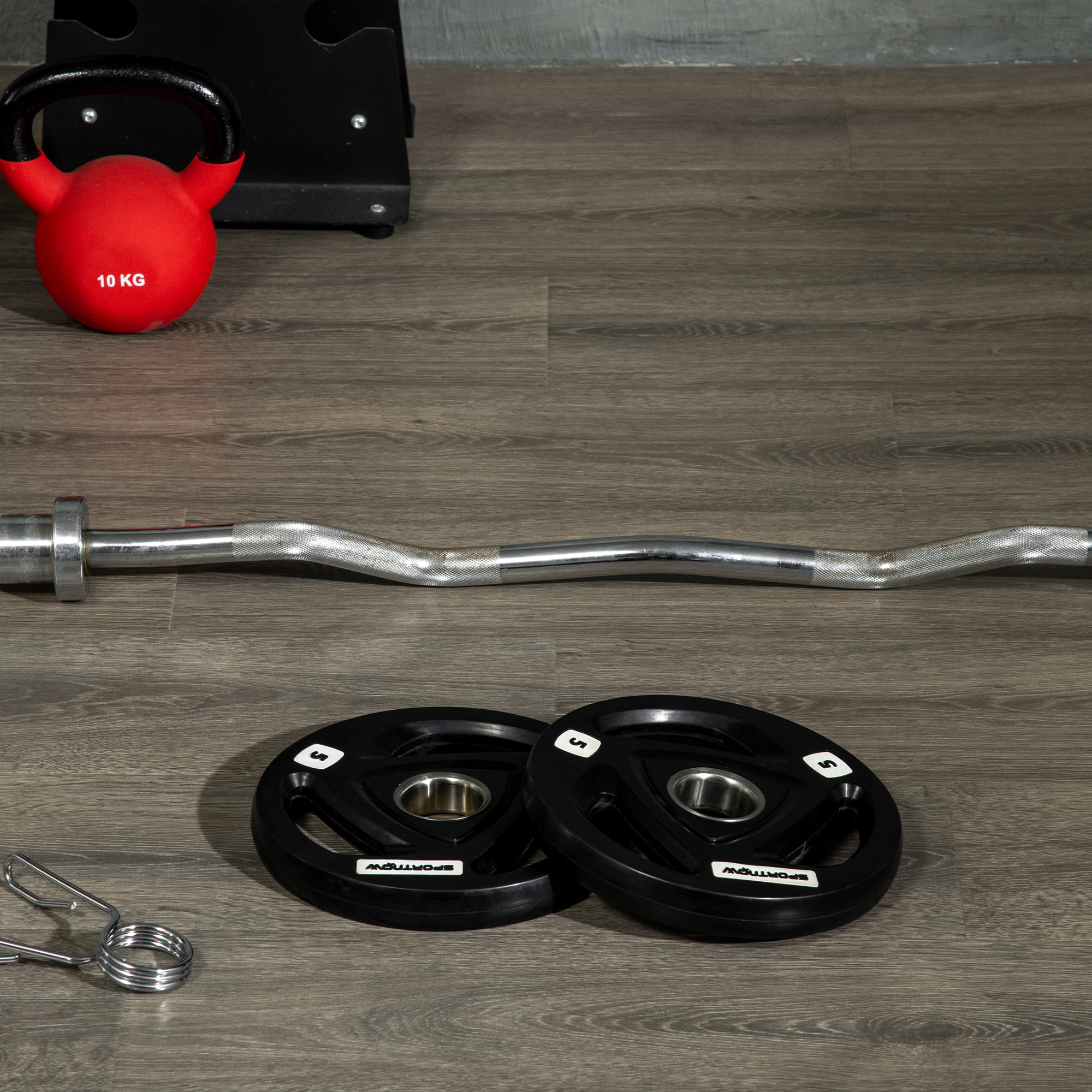 SPORTNOW Two 5kg Olympic Weight Plates, Tri-Grip Rubber-Coated Barbell Weights, with 5cm Holes, for Home, Gym, Office 8
