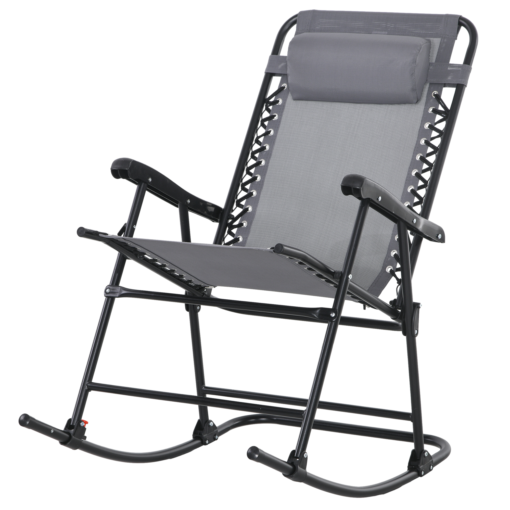 Outsunny Schaukelstuhl klappbar Gartenstuhl Schwingstuhl mit Kopfkissen bis günstig online kaufen