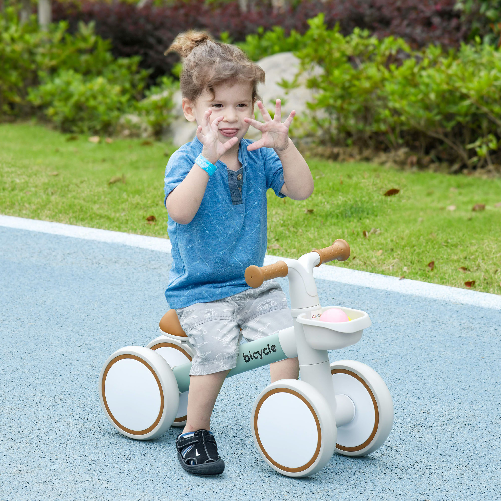 AIYAPLAY Kids Balance Bike for 1-3 Years Old with Adjustable Seat, Silent Wheels, Green 2