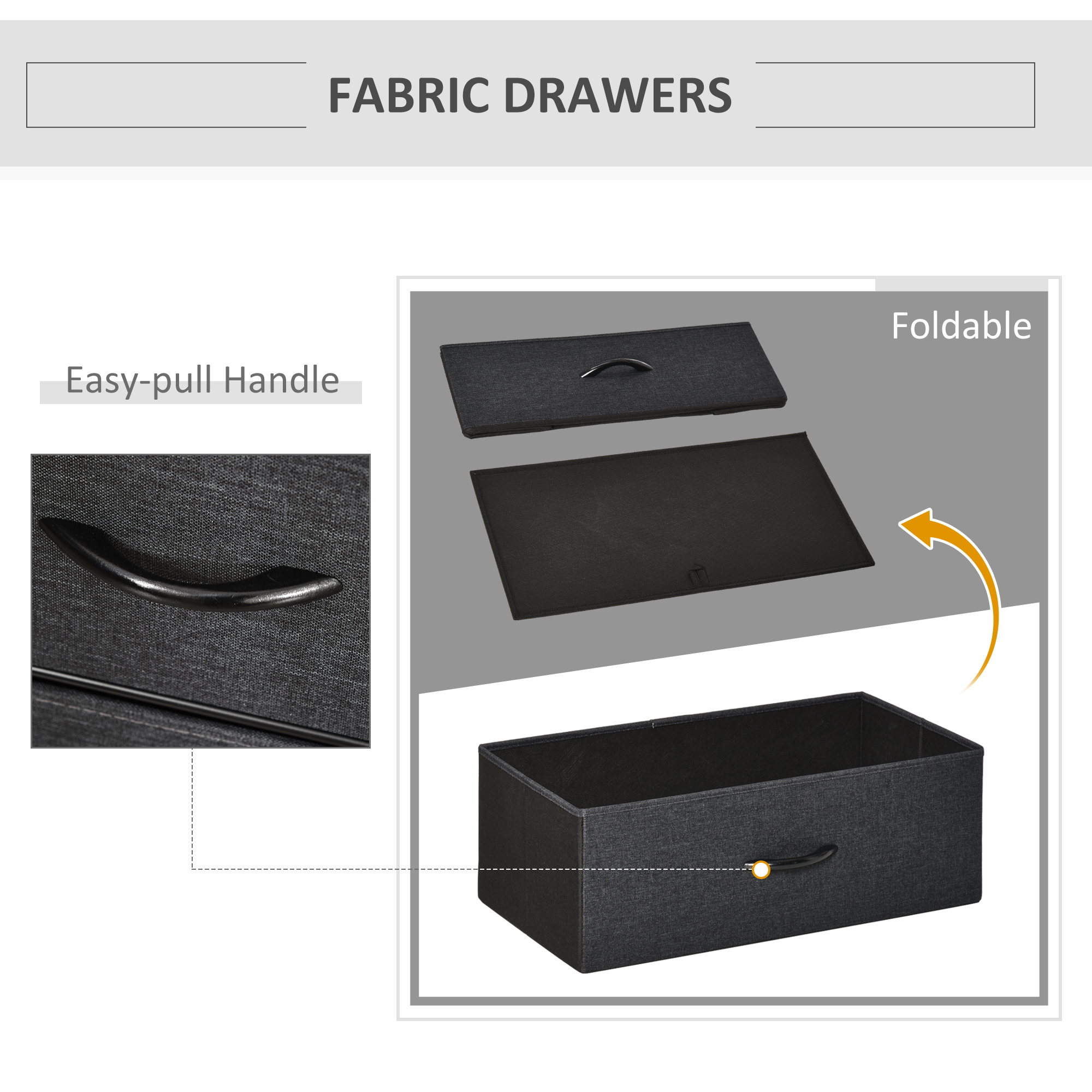 HOMCOM 3 Drawer Storage Chest Unit Home Cabinet w/ Shelves Home Living Room Bedroom Entryway Living Furniture, Black 5