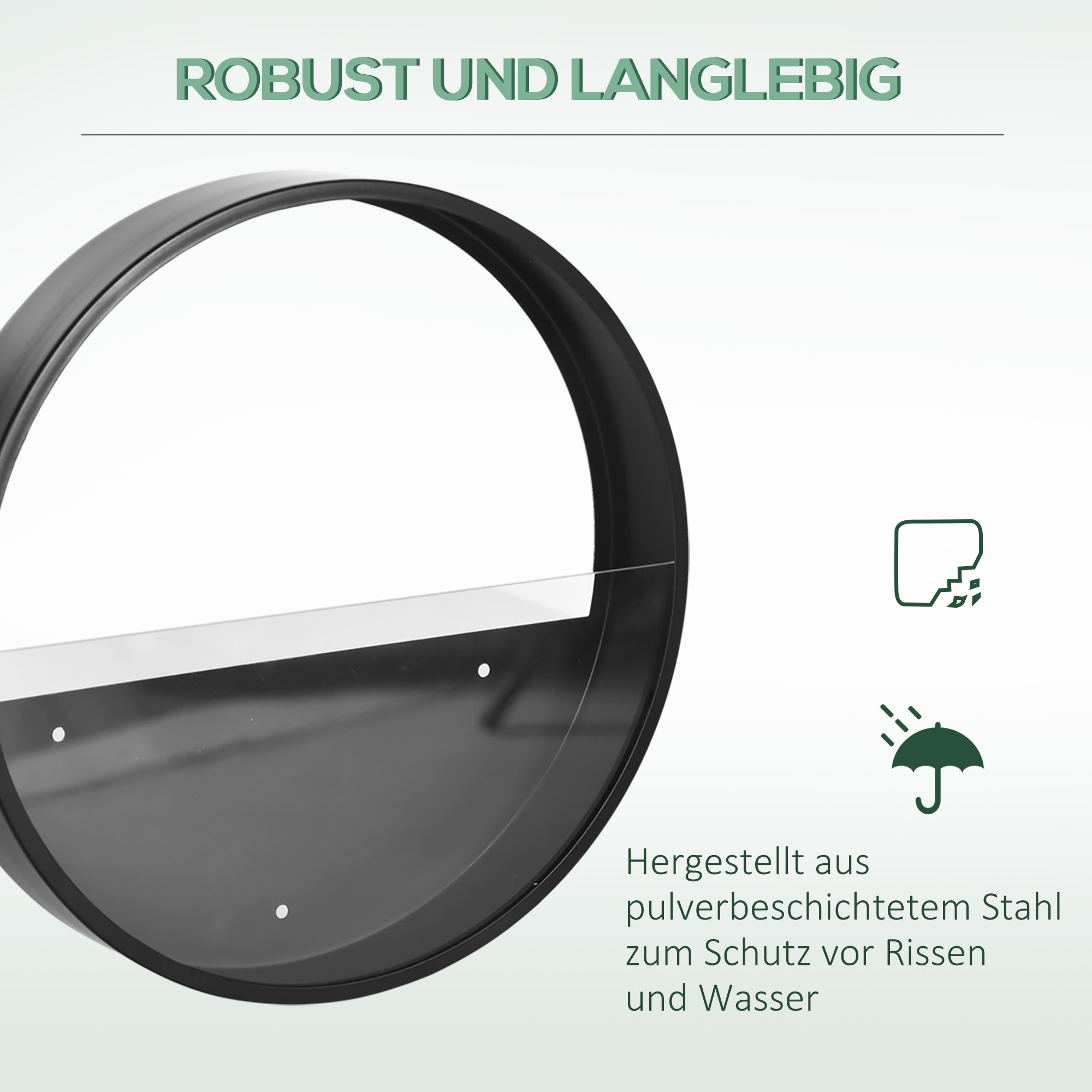 Seinale kinnitatavad lillepotid, 3 tk komplekt, virnastatavad, terasest ja akrüülist, mustad