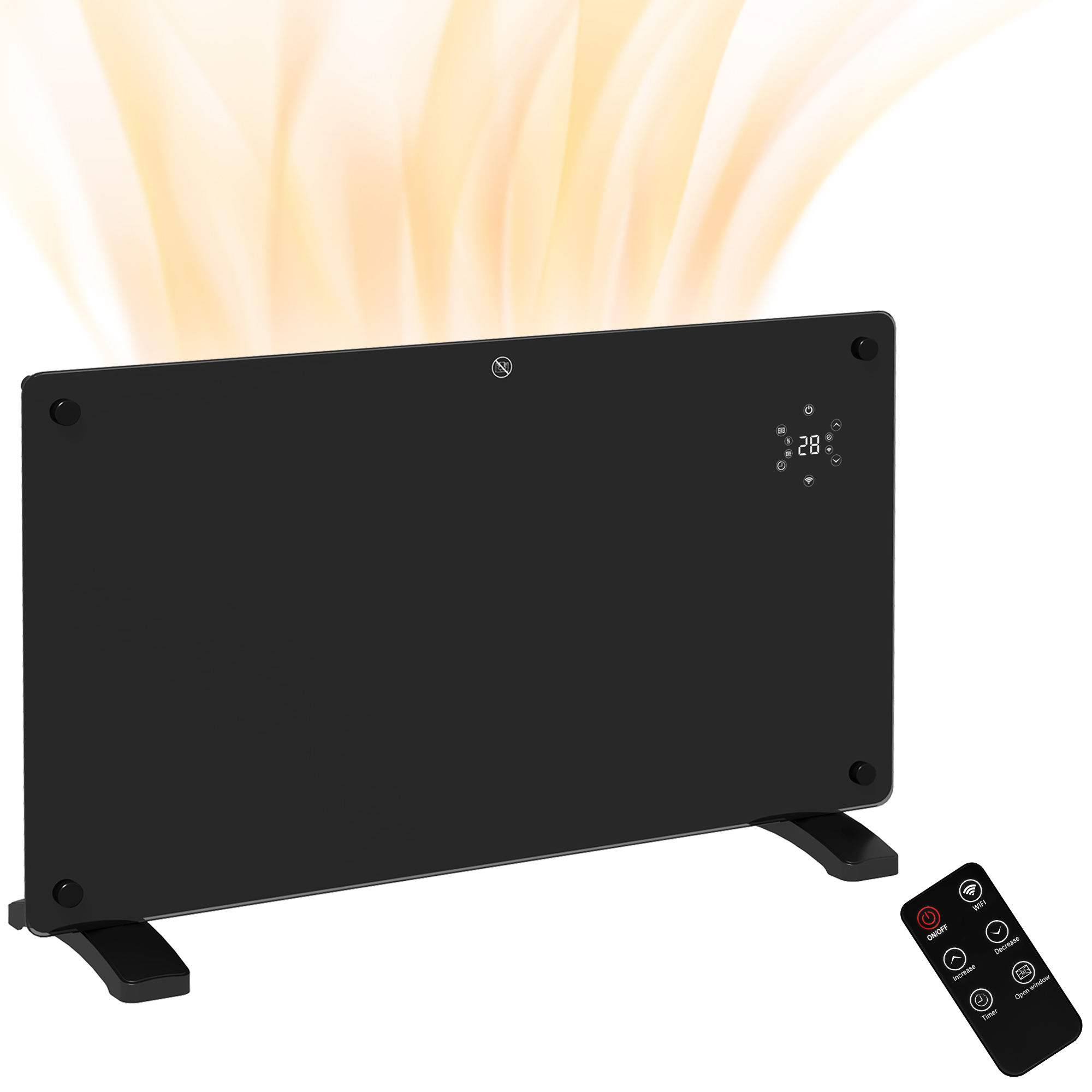 Product photograph of Homcom Convector Heaters Electric Heater 1500w Freestanding Or Wall Mounted Convector Space Heater With Led Display Black Aosom Uk Aosom Uk from Aosom UK