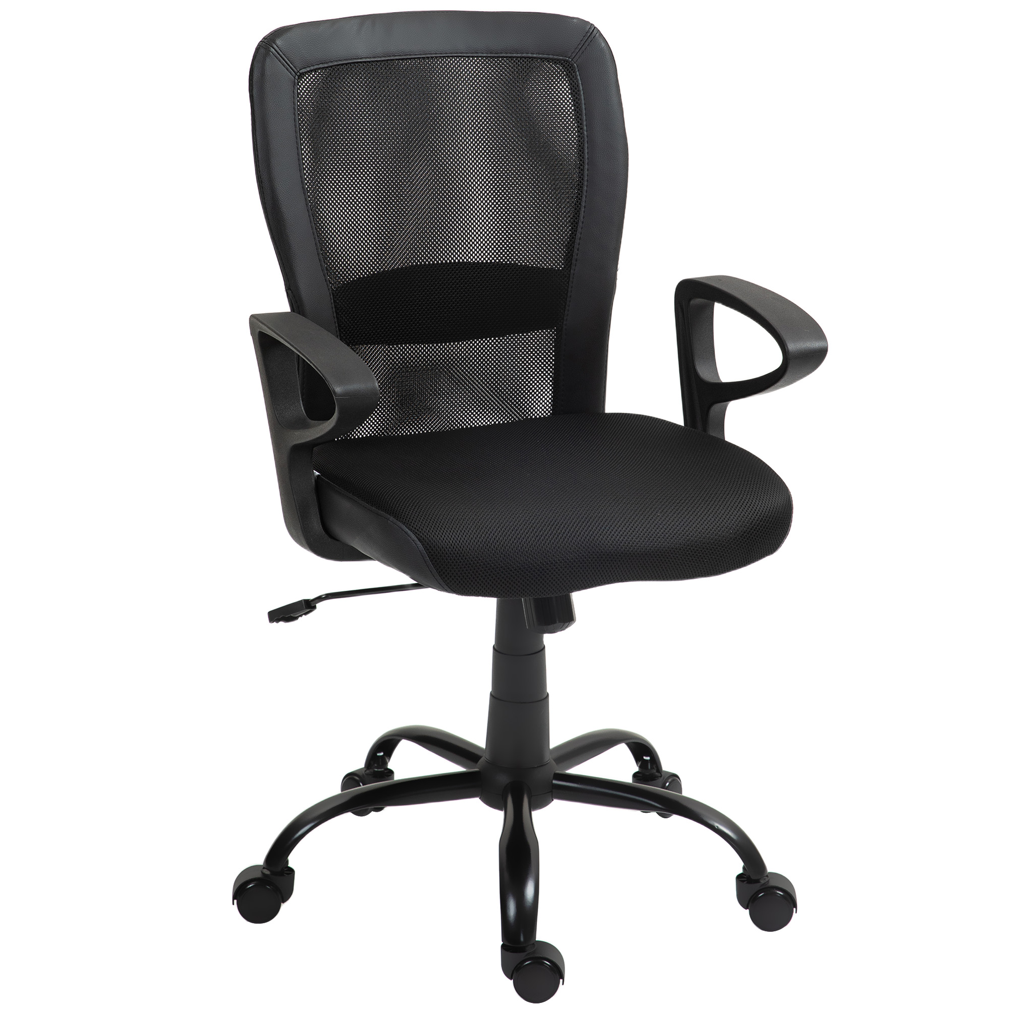 HOMCOM Sedia Ufficio Ergonomica Beige Con Braccioli E Inclinazione - Girevole Con Rotelle E Supporto 120 Kg