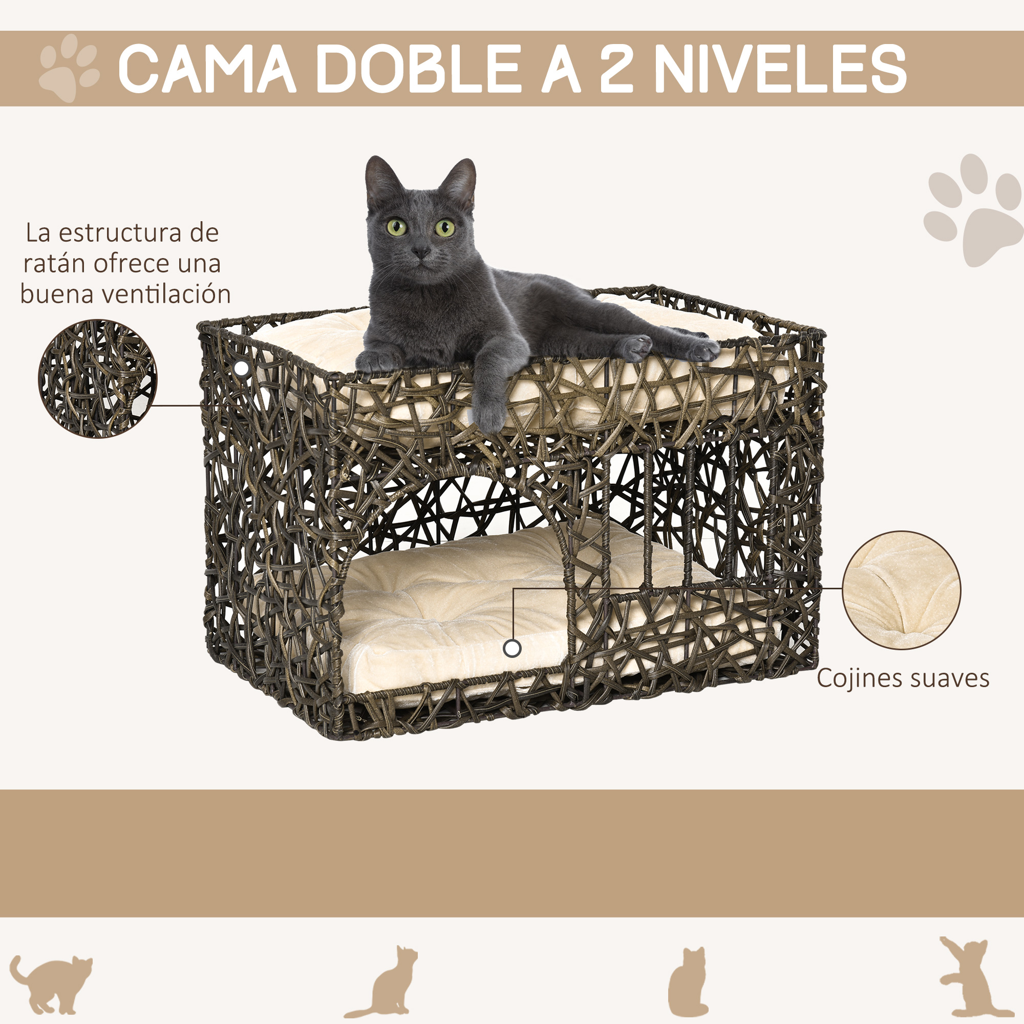 Camas Dobles Cama Para Gatos Camas Par Gatos Cesta De Ratu00e1n