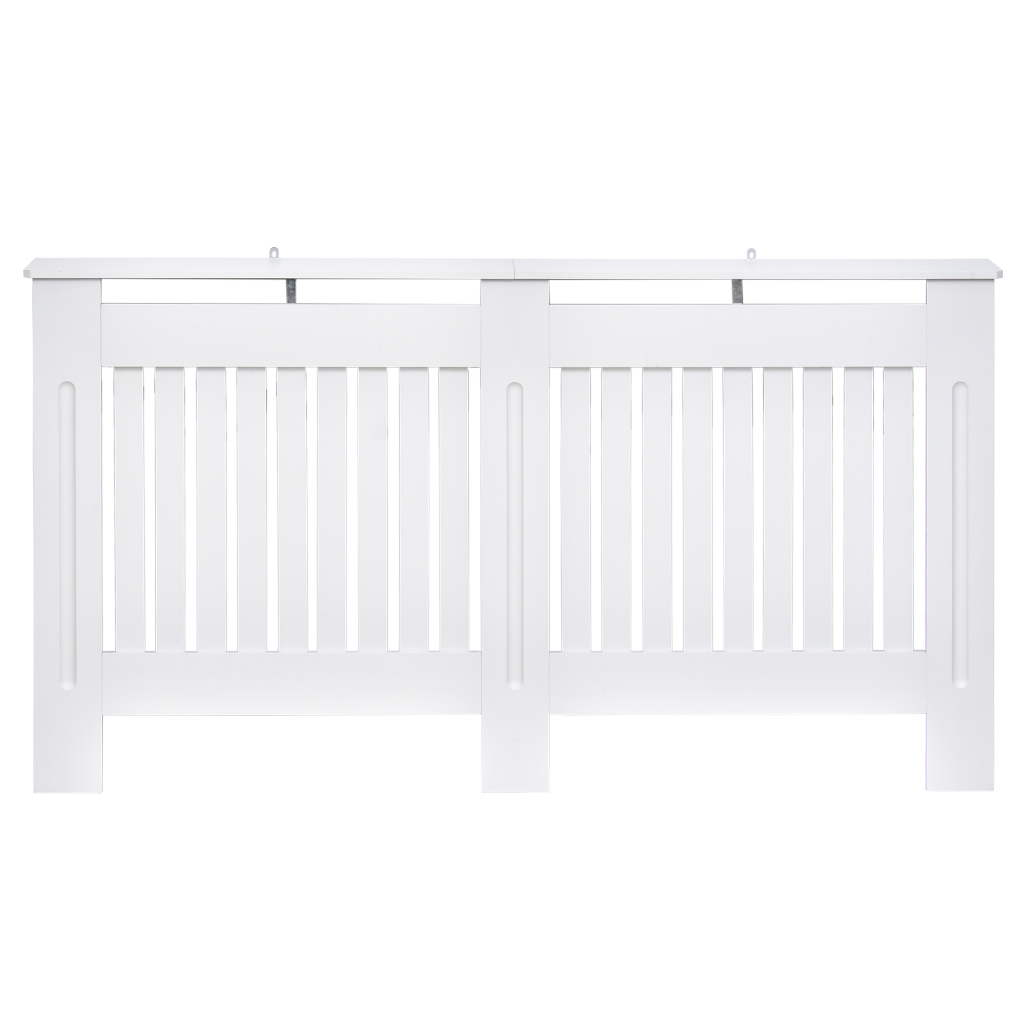 HOMCOM Cache-radiateur design panneau cabinet 152L x 19l x 81H cm MDF blanc aosom france