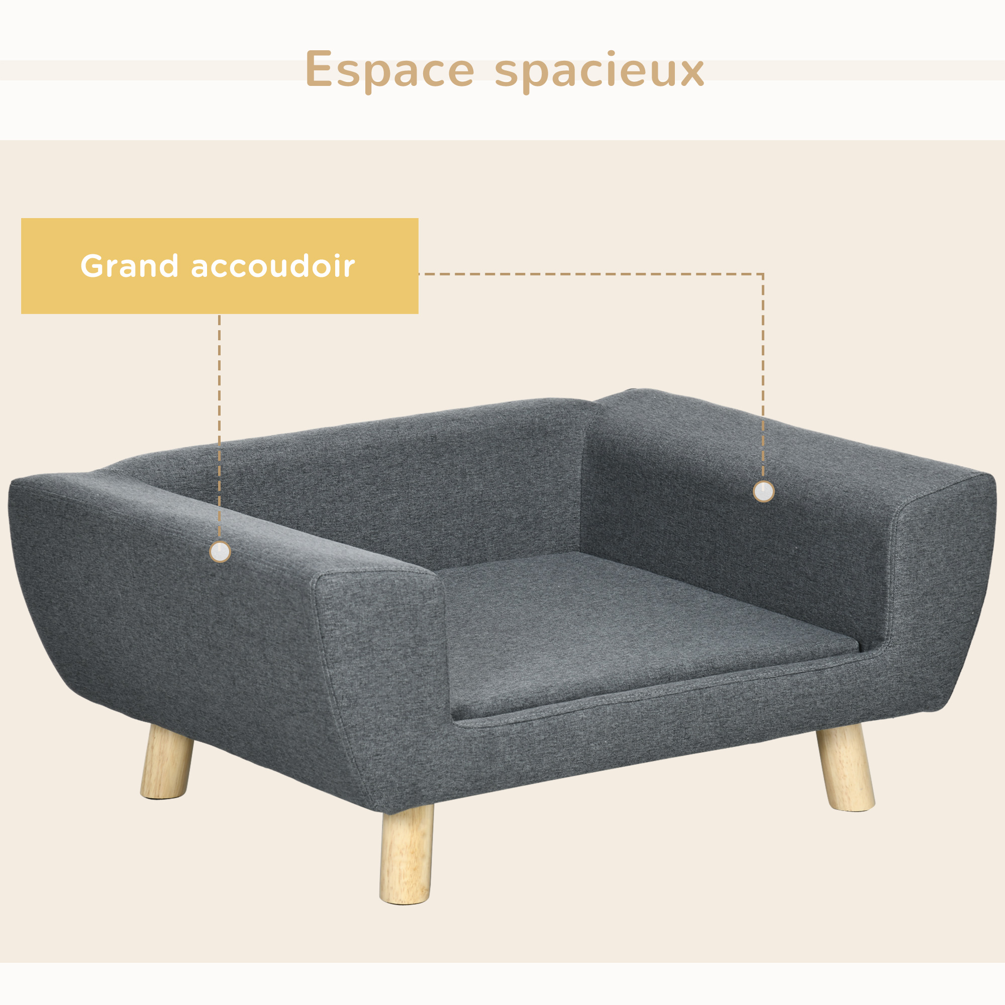 TOWERS Canapé Apaisant Pour Animaux De Compagnie, Lit Apaisant Pour