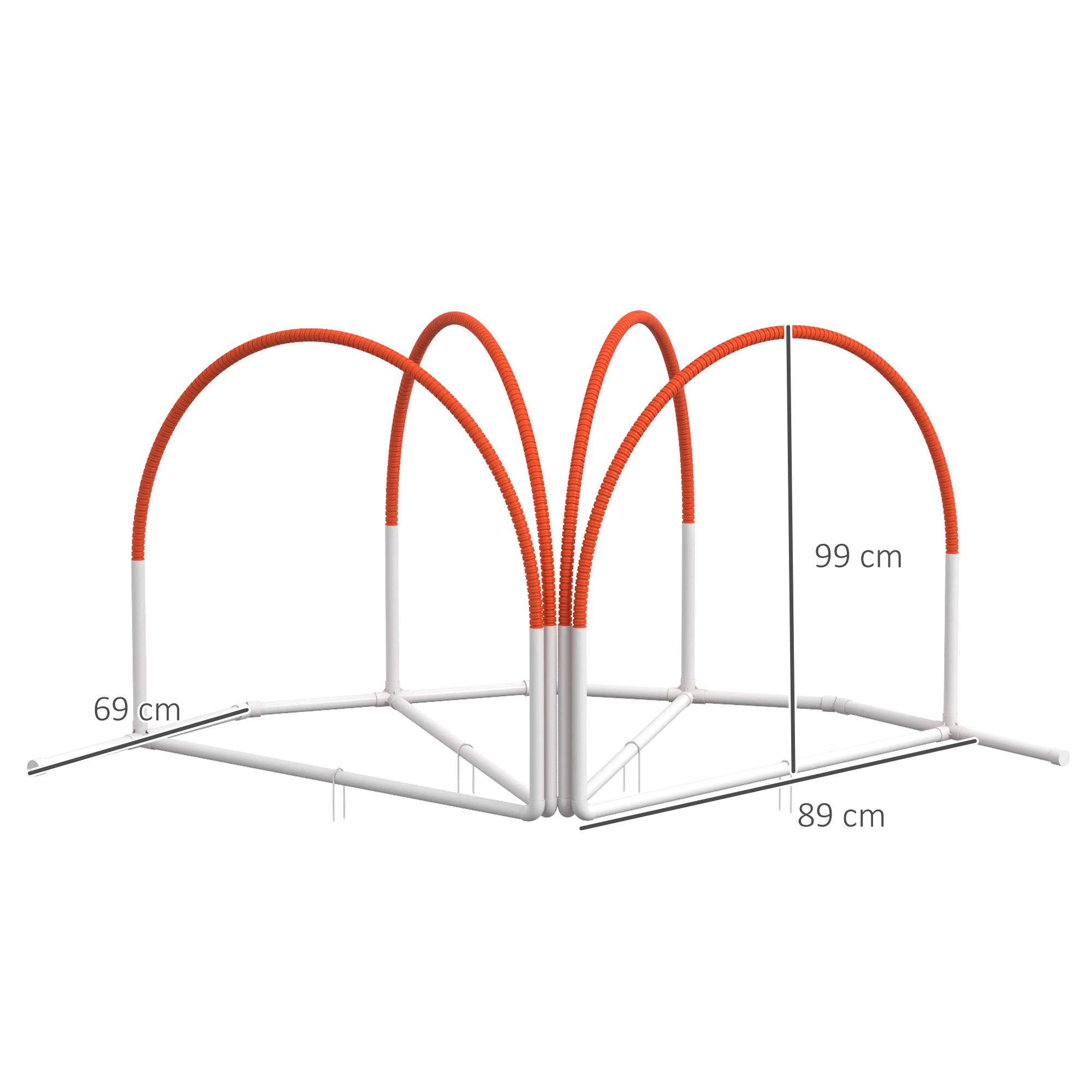 Agility komplekt koertele, 4-osaline, kaasas kandekott, plastik, 89x69x99 cm, valge+oranž
