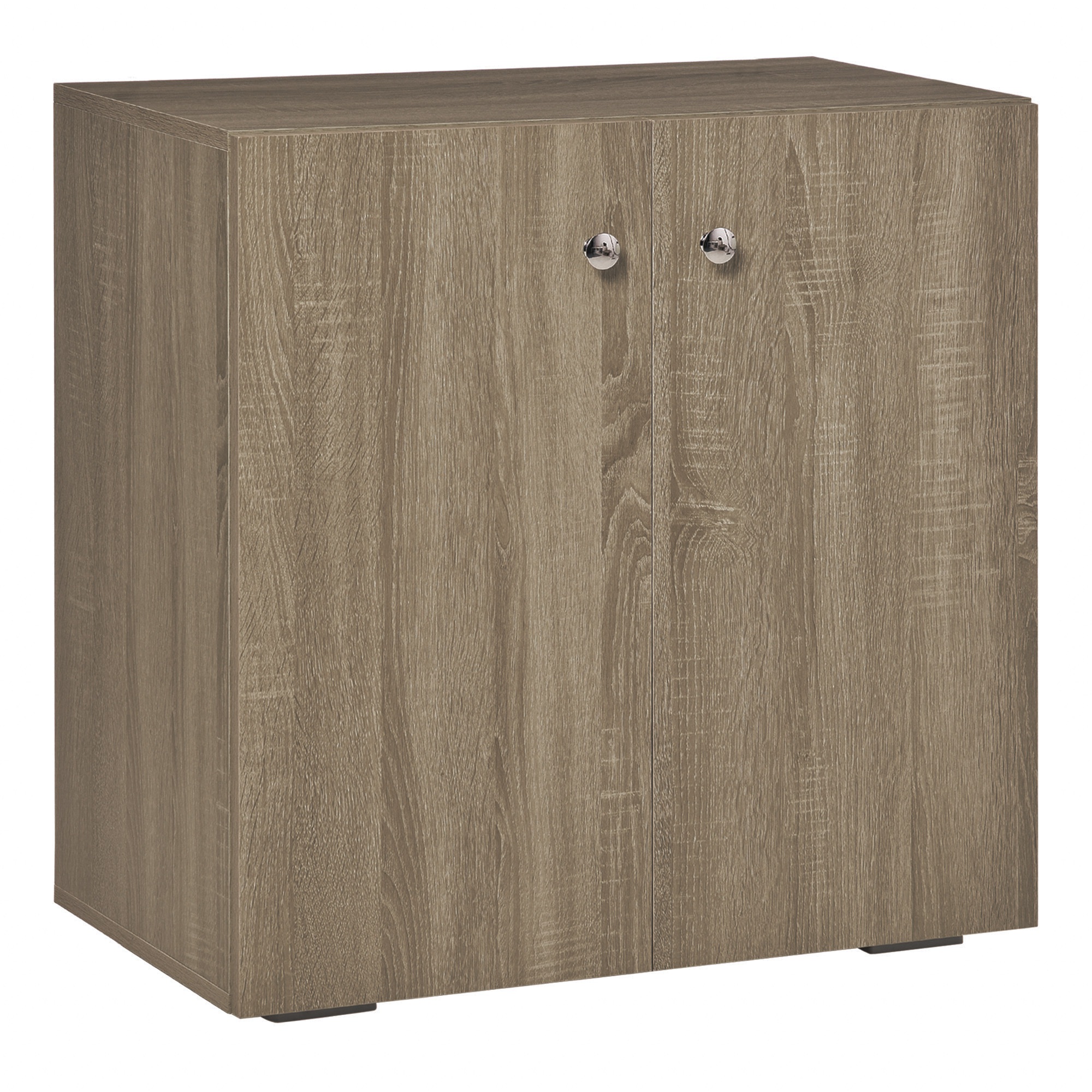 HOMCOM Aparador de Salón 2 Puertas Armario Auxiliar 2 Estantes para Libros Ropa Juguetes Estilo Moderno 70x39x70 cm Madera Natural   Aosom España