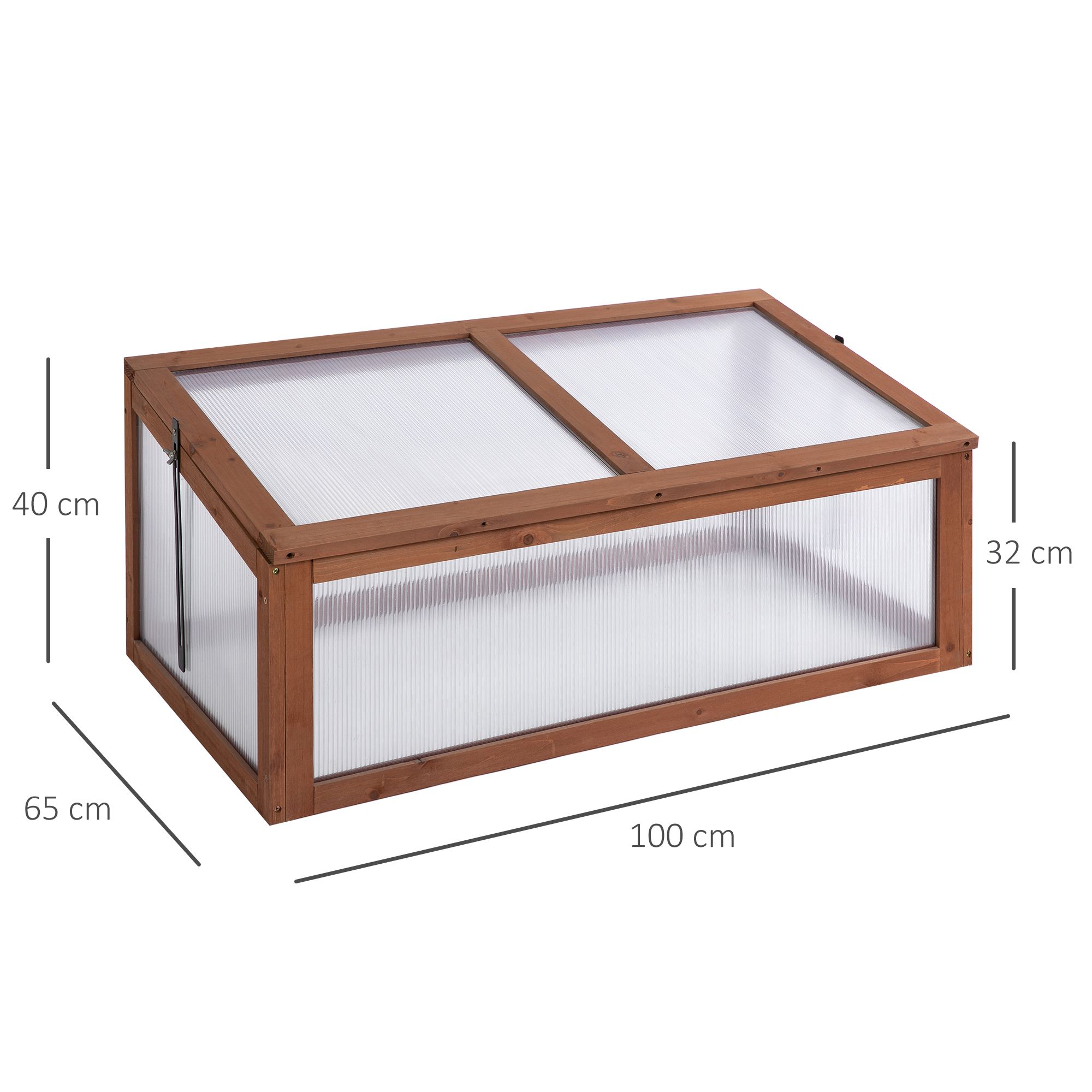 Minikasvuhoone, väike kasvuhoone aeda, PC-paneelidega, hea valguse läbilaskvus, 100P x 65L x 40K cm
