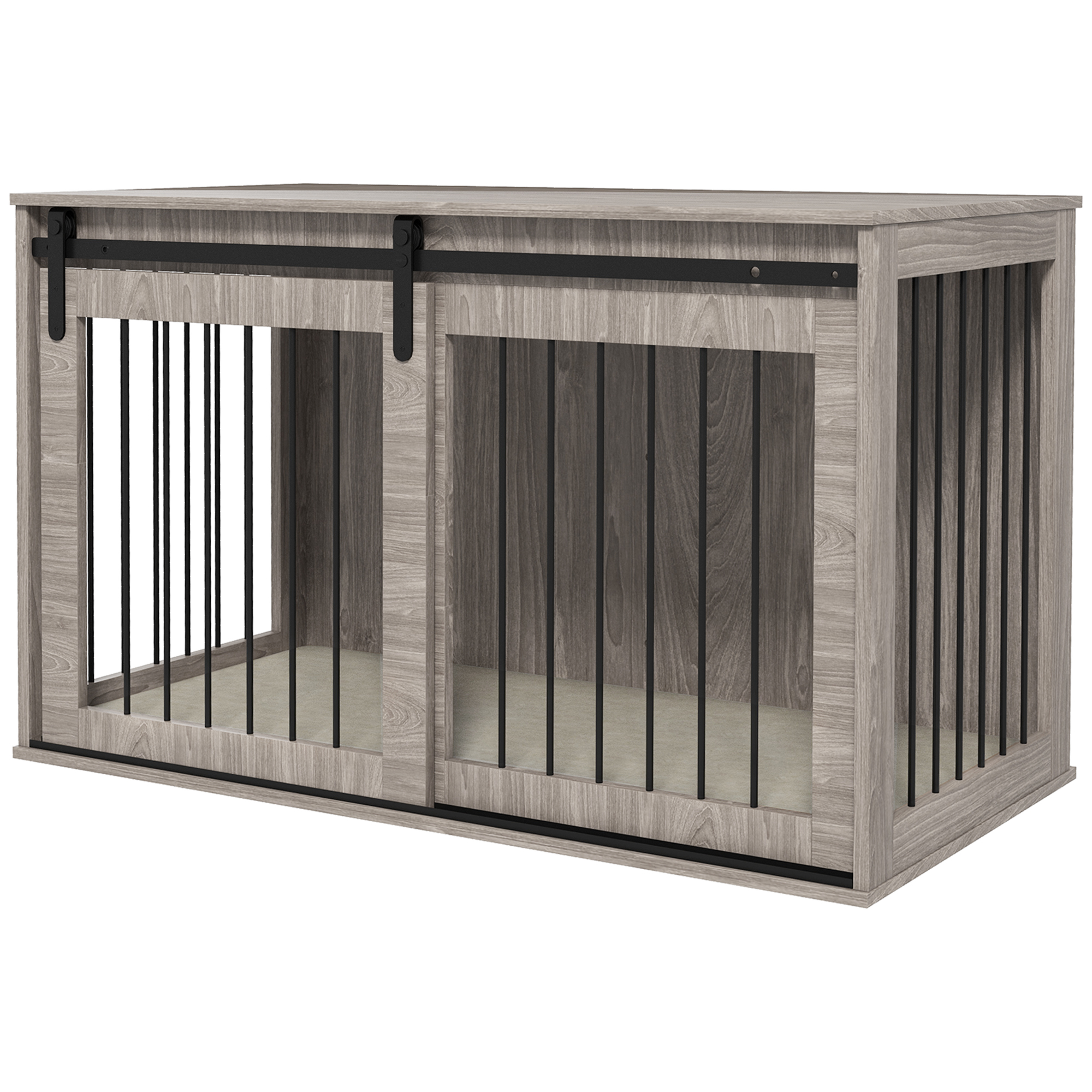 Curated visual reference: Extra Secure Dog Crate Latch Reference: Pawhut 46 46 Dog Crate Furniture With Security Latch