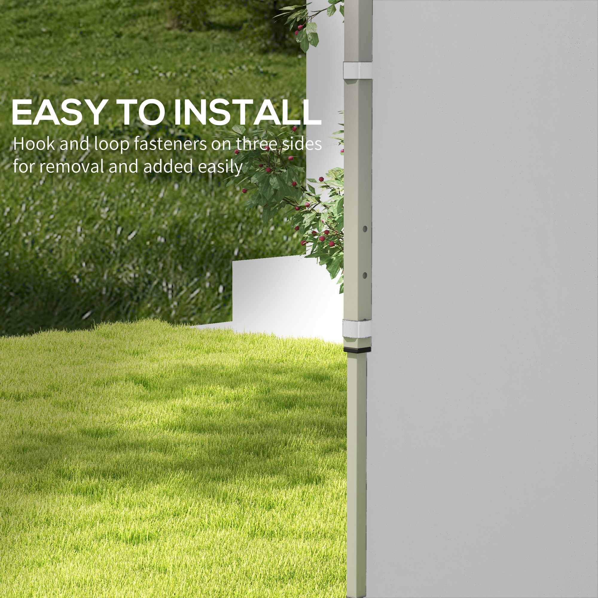 Outsunny Set of Two 3 x 3(m) Replacement Zipped Gazebo Walls Grey 7