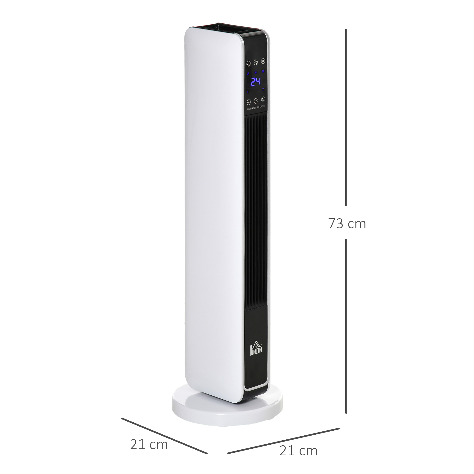 HOMCOM 1100W/2200W Space Heater with 65° Oscillation & 8-Hour Timer and Overheat & Tip Over Protection, Room Heater with 2 Heat and Fan for Bedroom, 29 inch 3