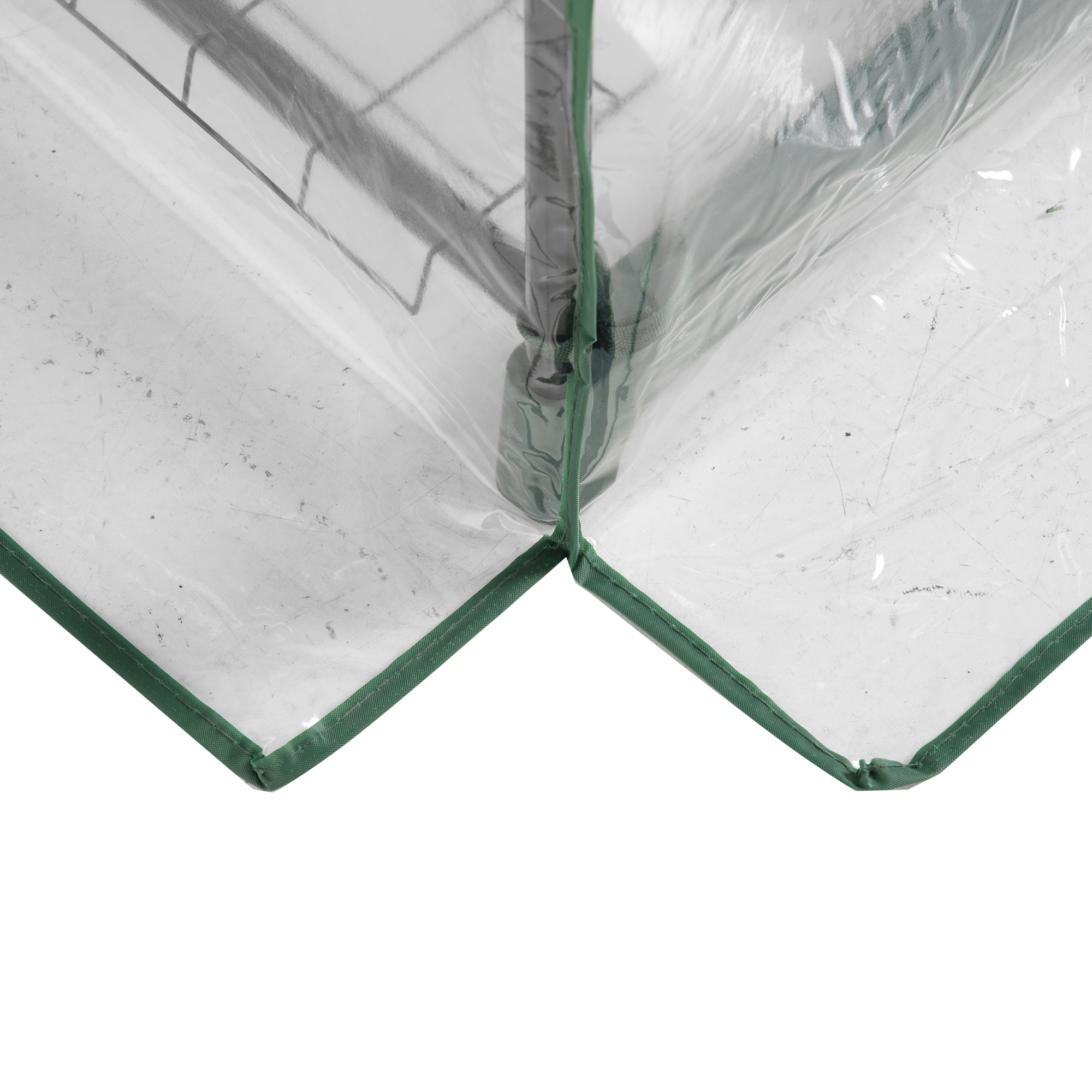 Outsunny 5 Tier Mini Greenhouse, Small Walk-in Greenhouse with Reinforced Plastic Cover, Garden Grow House with Roll Up Door and Shelves, 69 x 49 x 193cm, Green 7