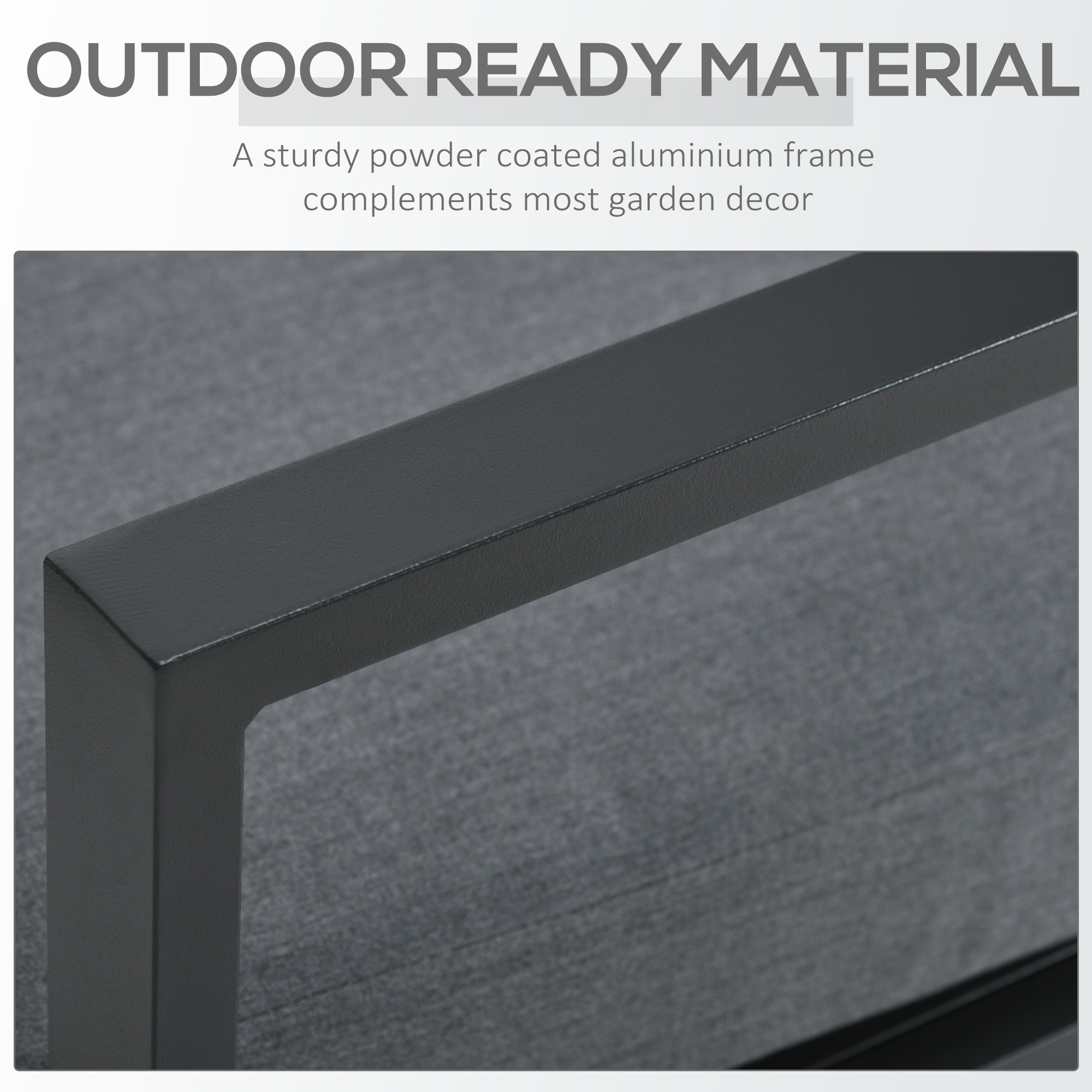 Outsunny 5-Piece Aluminium Garden Furniture Sets, 4 Seater Outdoor Conversational Dining Set with Gas Fire Pit Table Cushions for Yard, Poolside, Patio, Grey 7