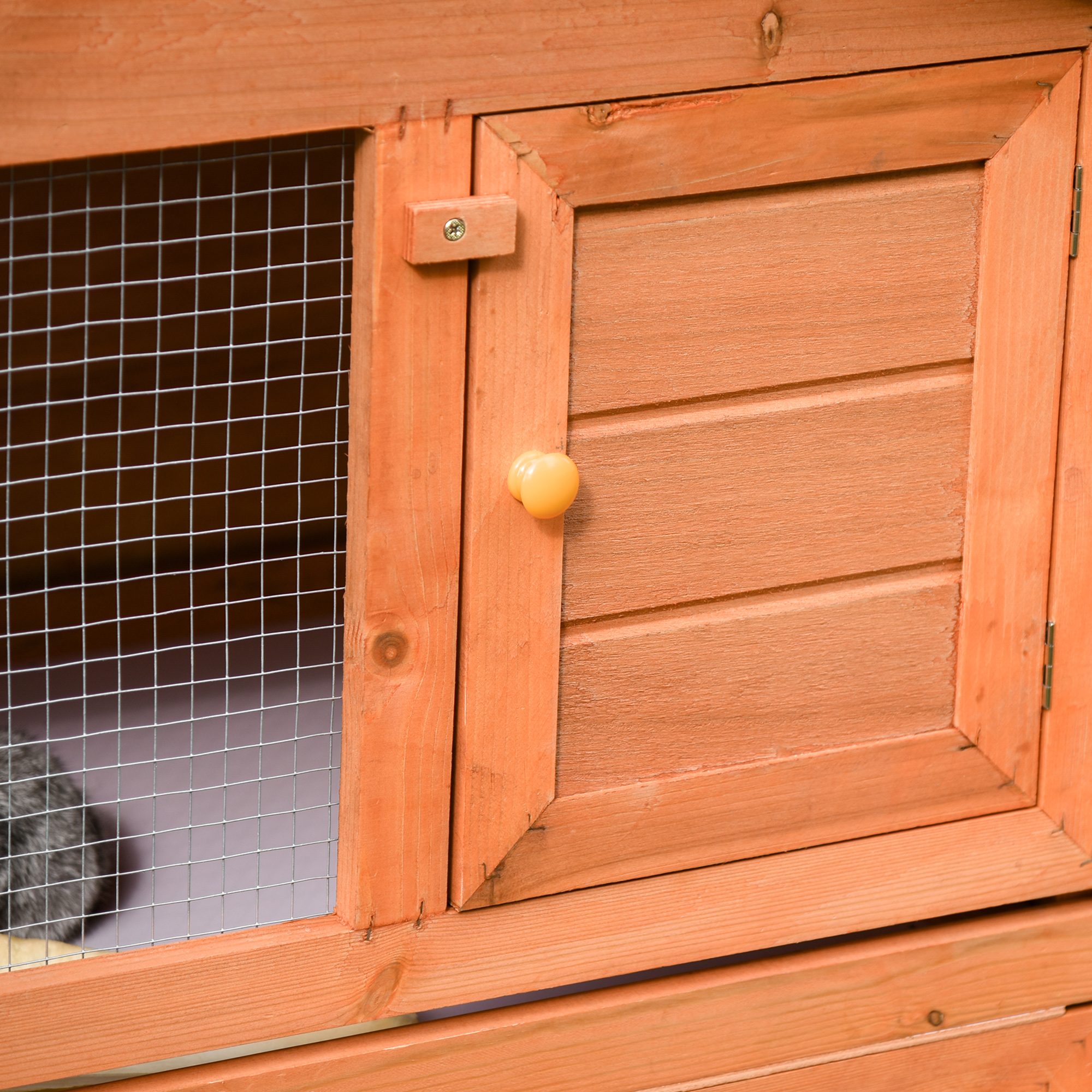 PawHut Large Rabbit Hutch Outdoor, Guinea Pig Hutch, Wooden Small Animal House, with Rabbit Run, 215 x 63 x 97 cm 8